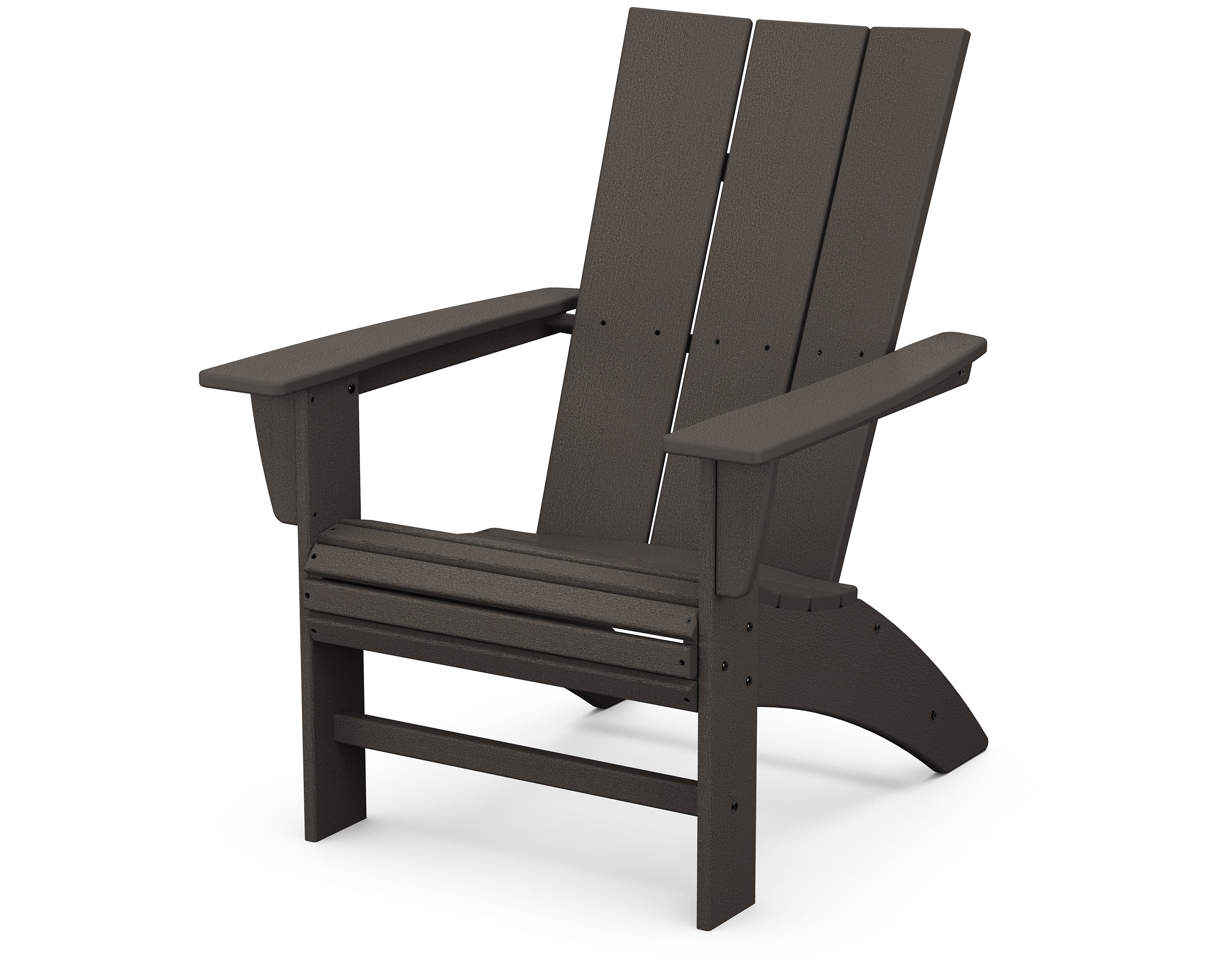 POLYWOOD Modern Curveback Adirondack Chair in Vintage Coffee