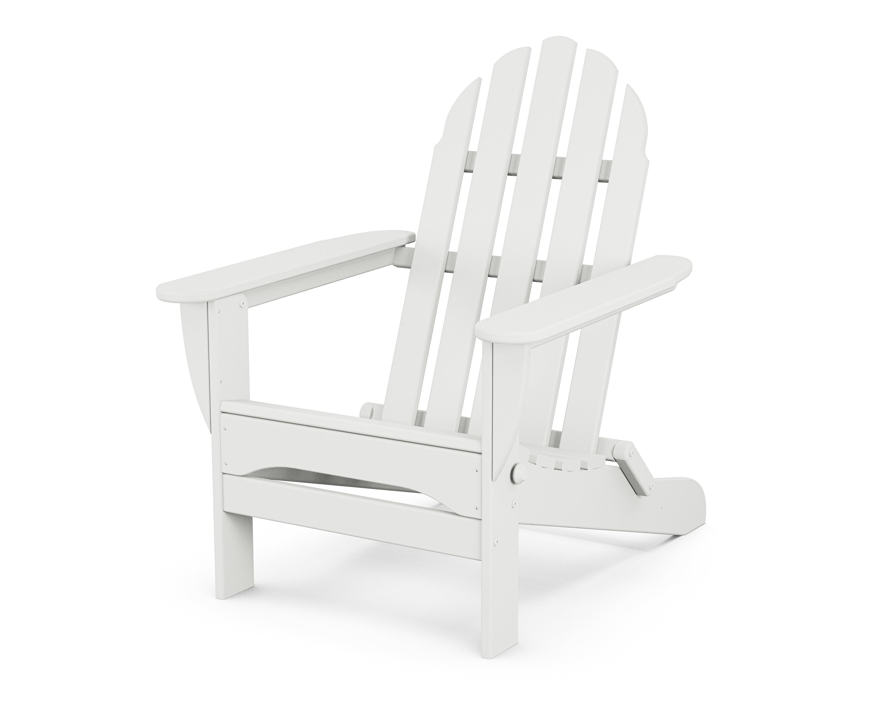 POLYWOOD Classic Folding Adirondack Chair in White