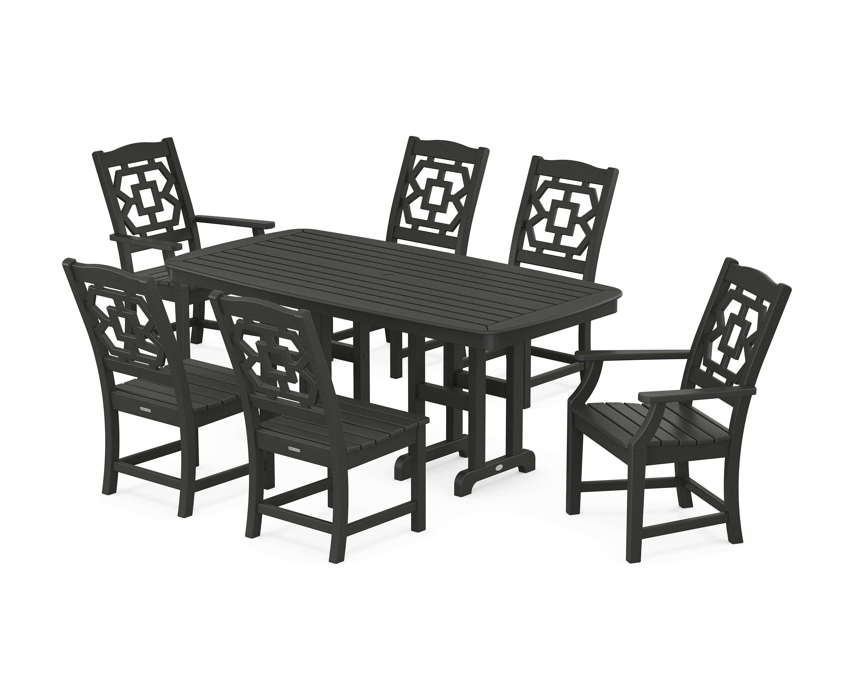Martha Stewart by POLYWOOD® Chinoiserie 7-Piece Dining Set in Black