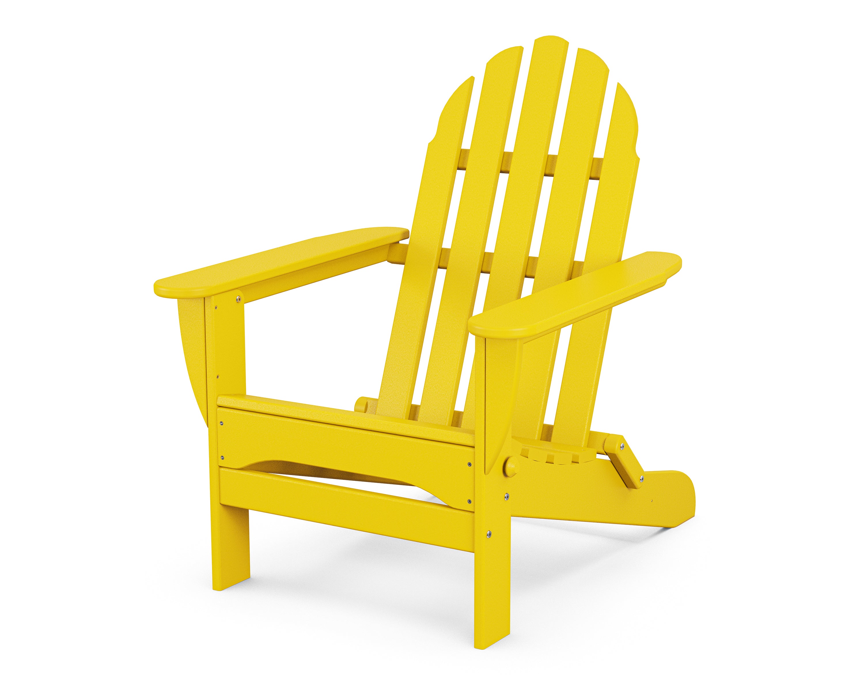 POLYWOOD Classic Folding Adirondack Chair in Lemon