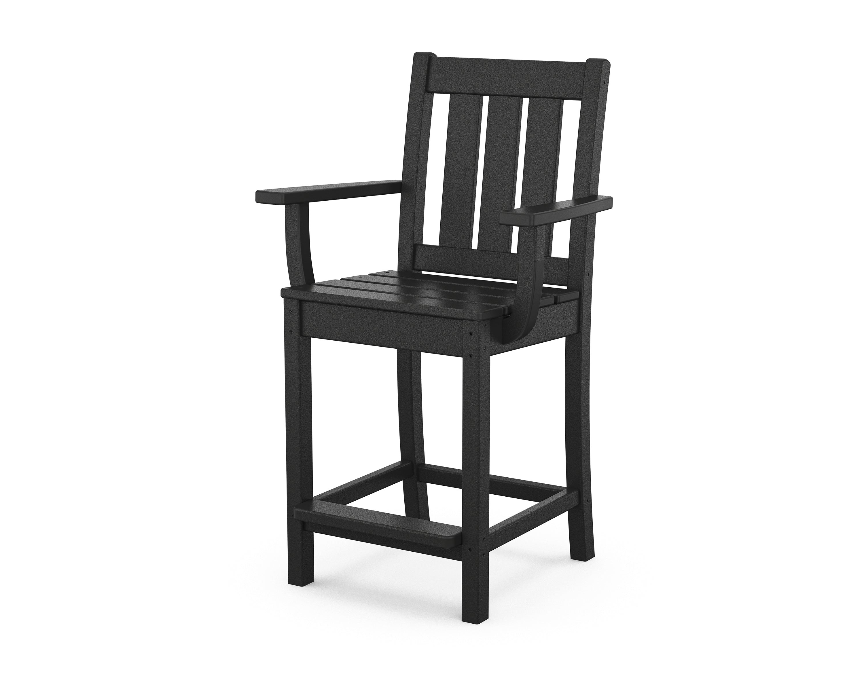 POLYWOOD Oxford Counter Arm Chair in Black