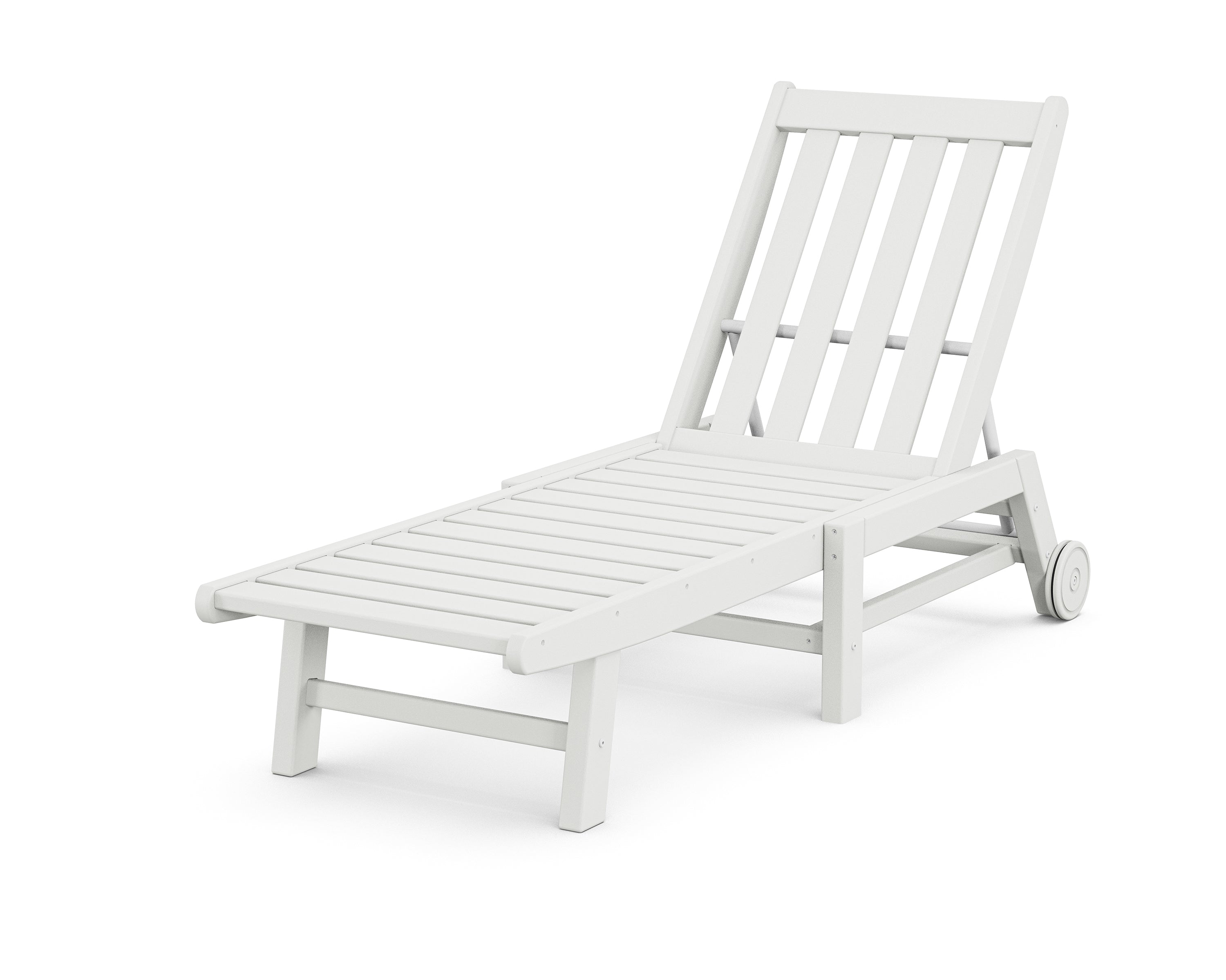 POLYWOOD® Vineyard Chaise with Wheels in White