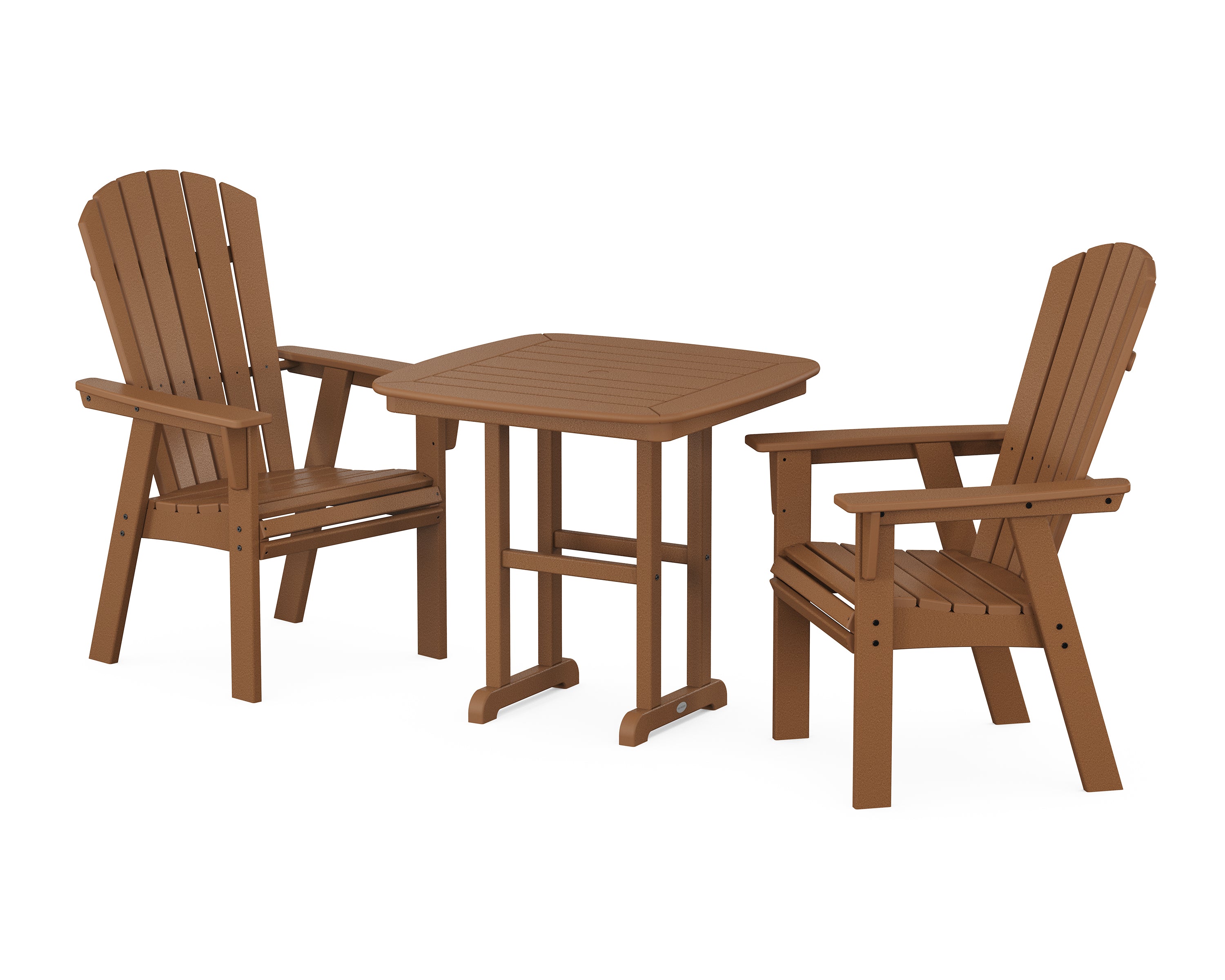POLYWOOD® Nautical Adirondack 3-Piece Dining Set in Teak