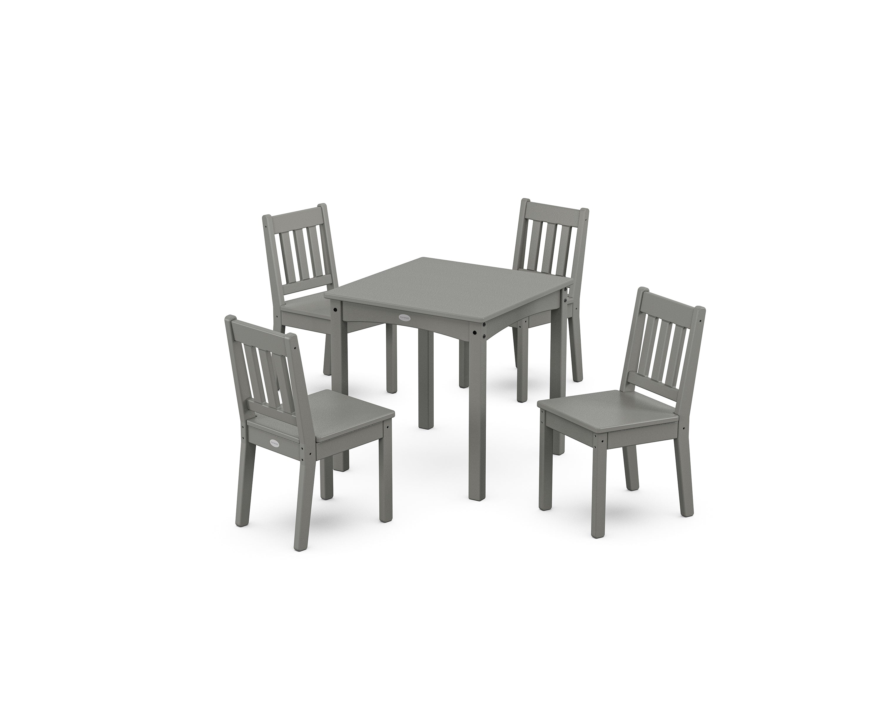 POLYWOOD Vineyard Kids 5-Piece Dining Set in Slate Grey