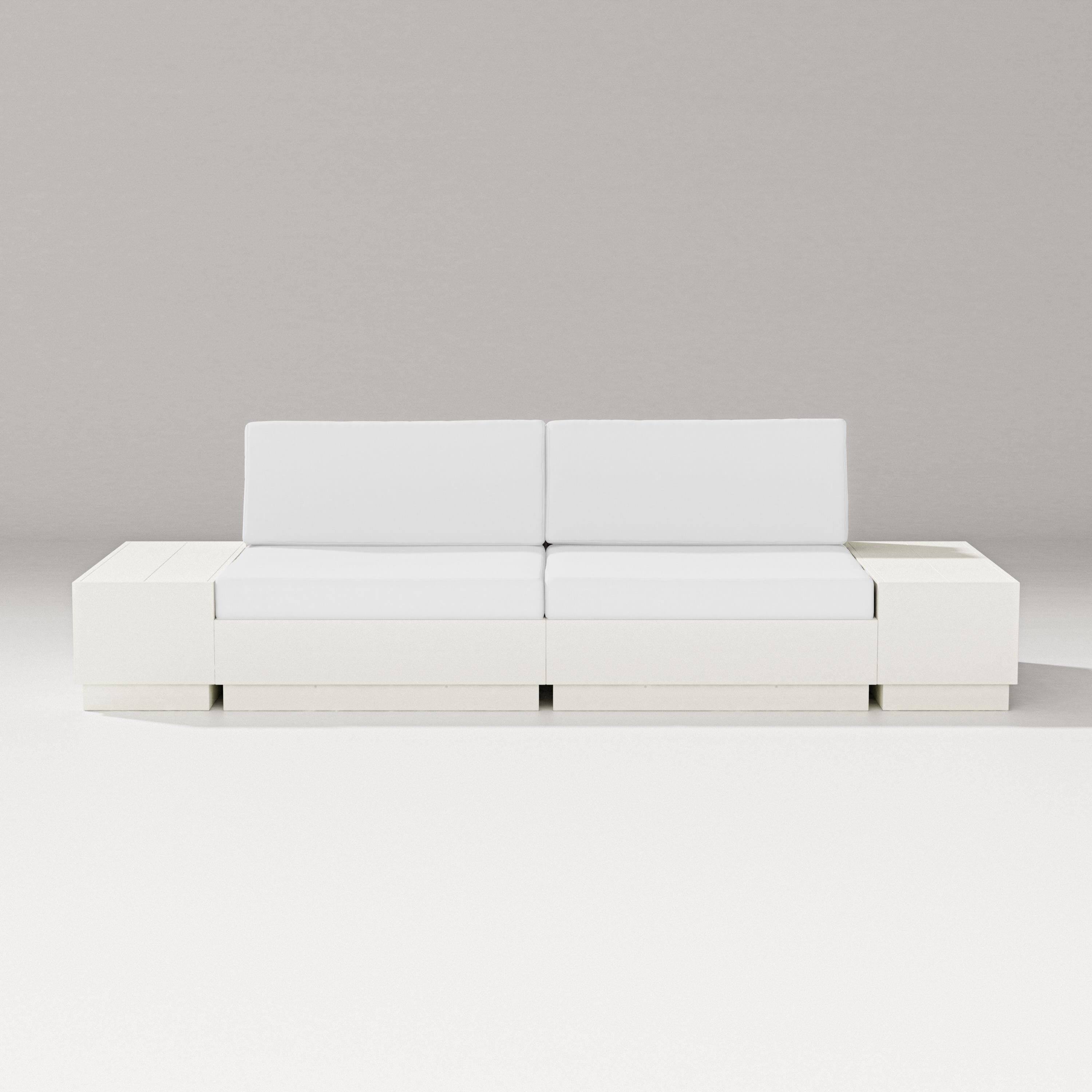 PW Designer Series Elevate 4-Piece Loveseat Sectional in Vintage White / Natural