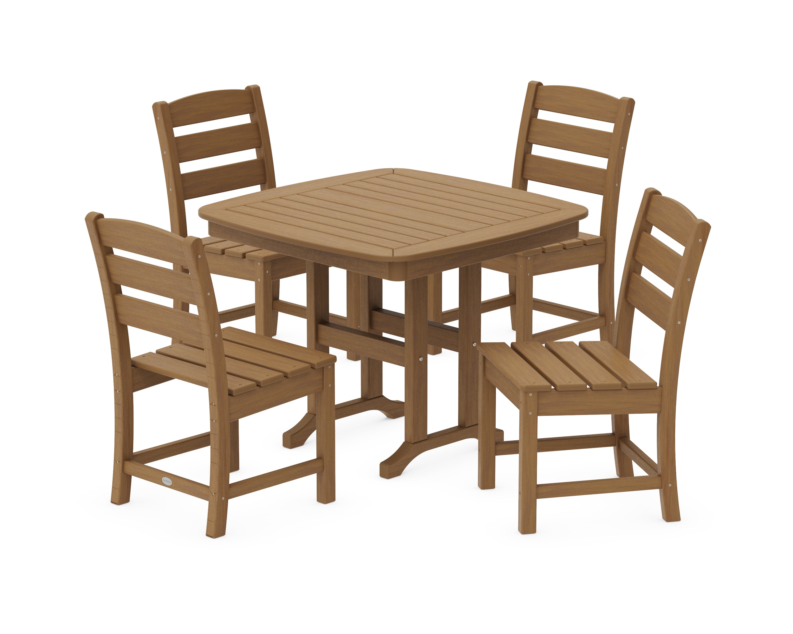 POLYWOOD Lakeside 5-Piece Side Chair Dining Set in Natural