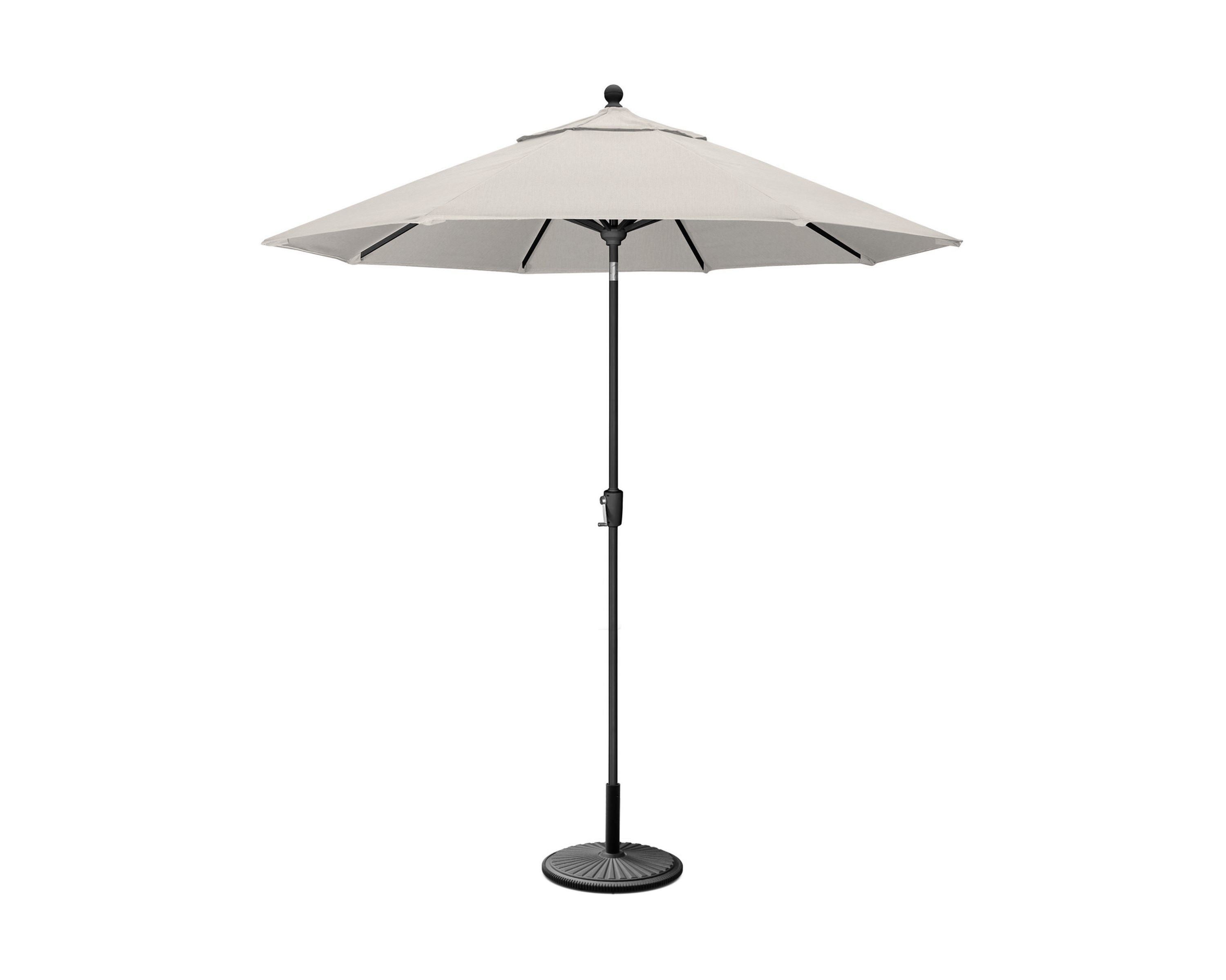 POLYWOOD 9' Tilt Market Umbrella & Base - Bar Height in Black / Cast Ash