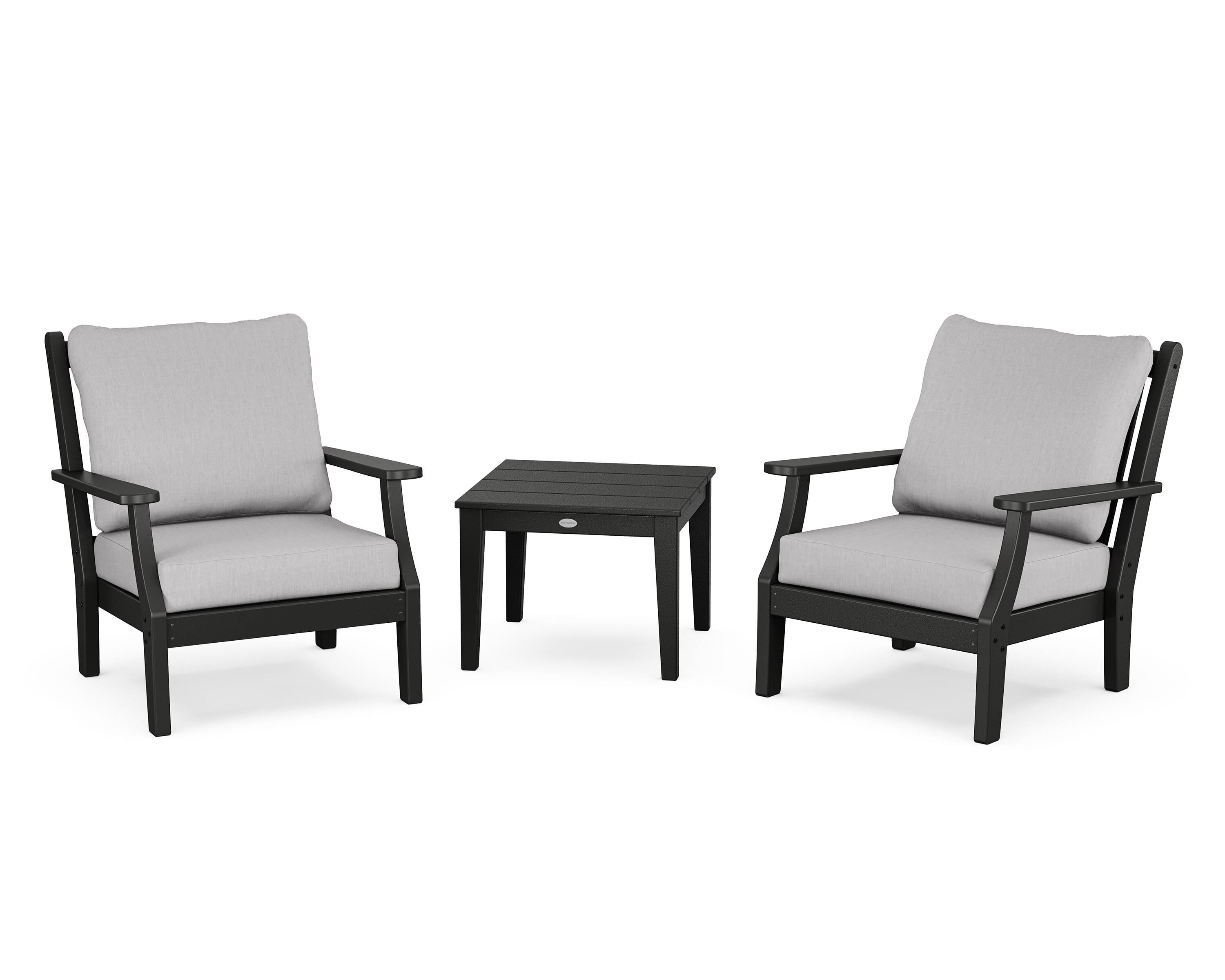 Country Living Wovendale 3-Piece Deep Seating Set in Black / Granite