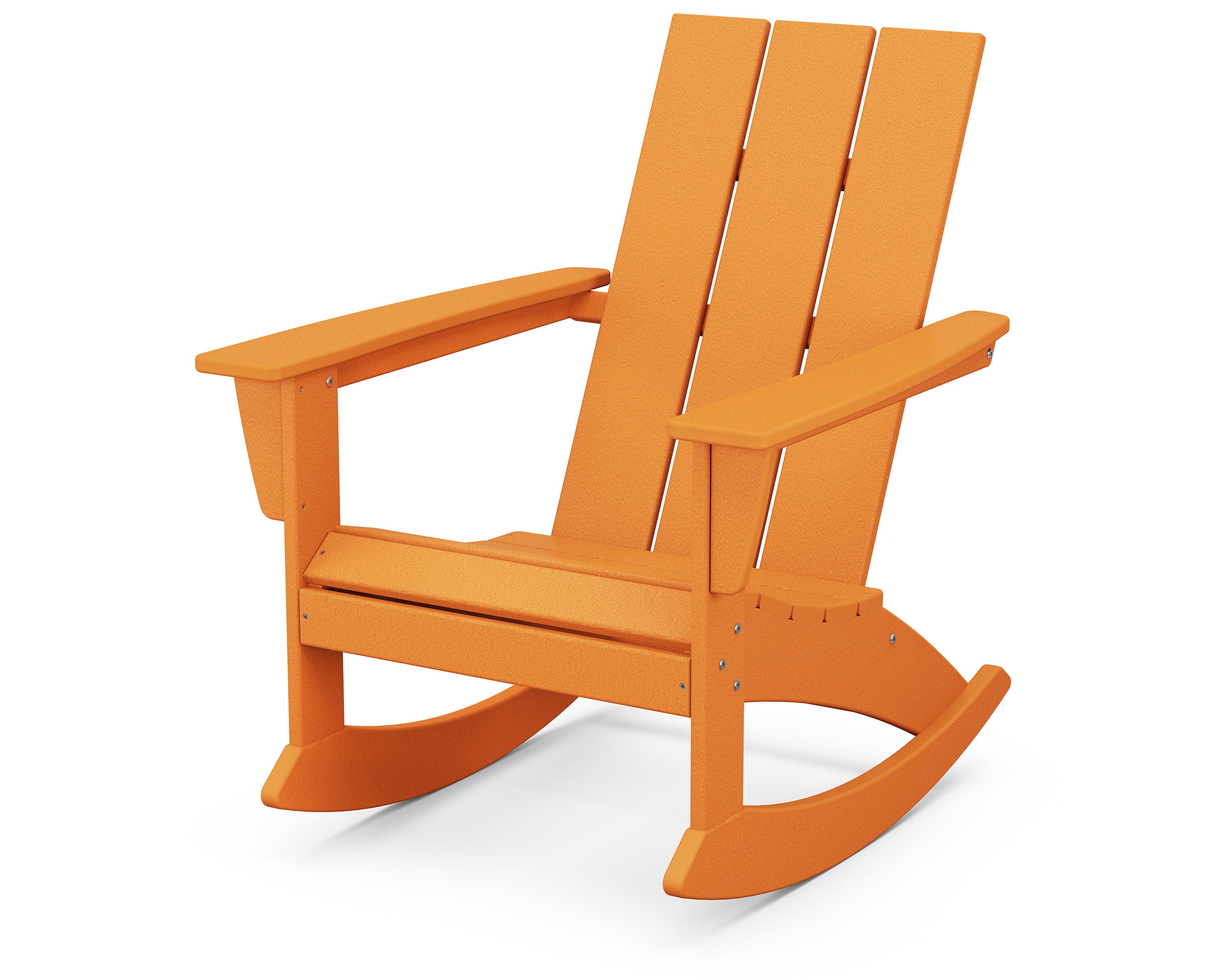 POLYWOOD® Modern Adirondack Rocking Chair in Tangerine
