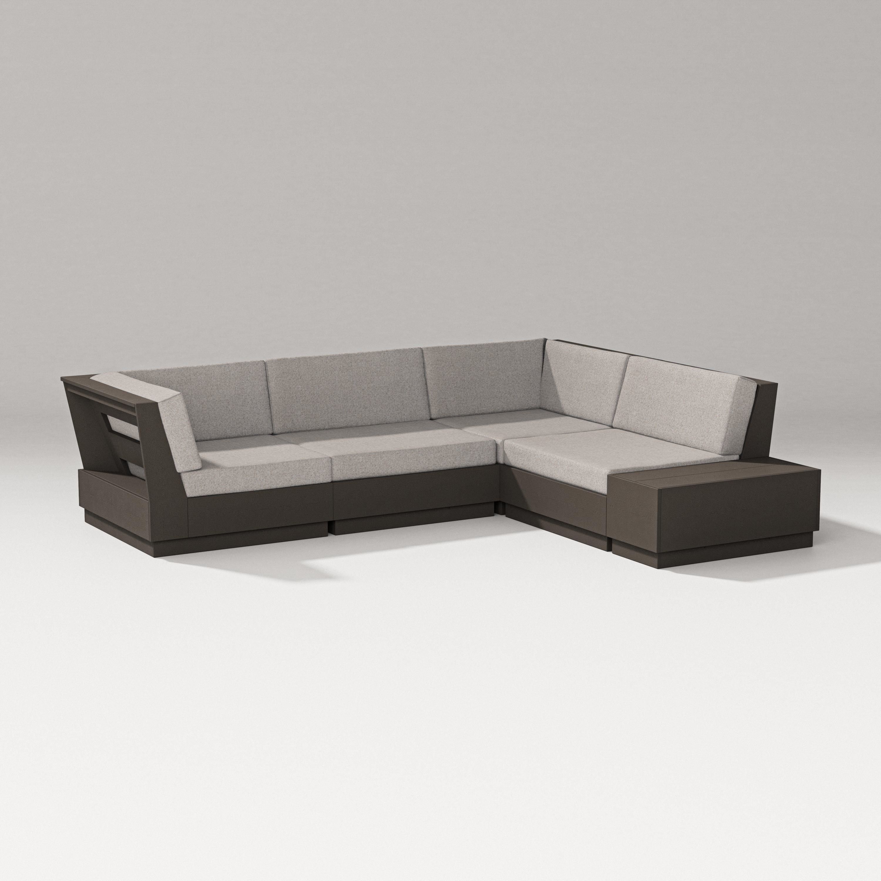 PW Designer Series Elevate Corner Sectional in Vintage Coffee / Weathered Tweed