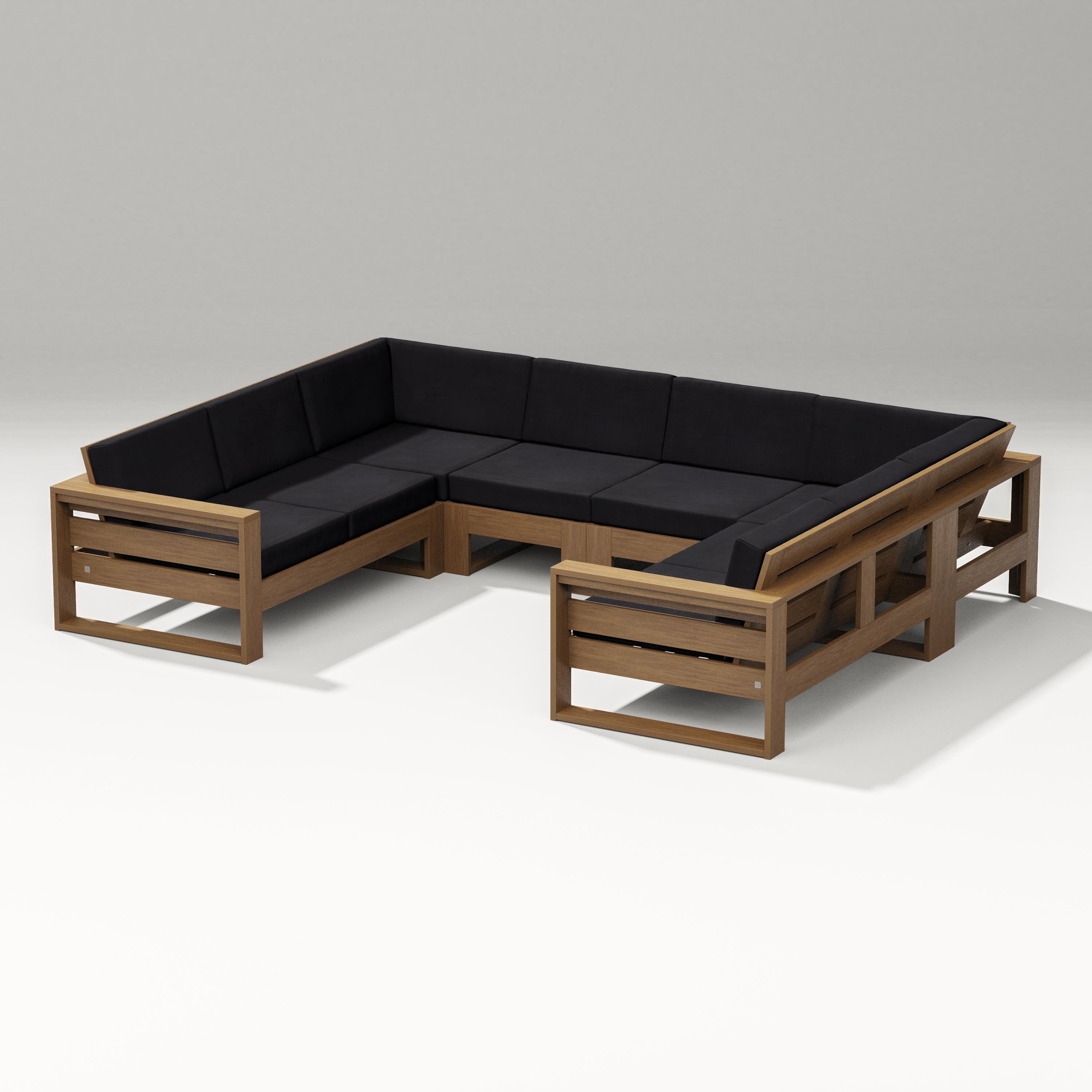 PW Designer Series Latitude U-Shaped Sectional in Natural / Midnight Linen