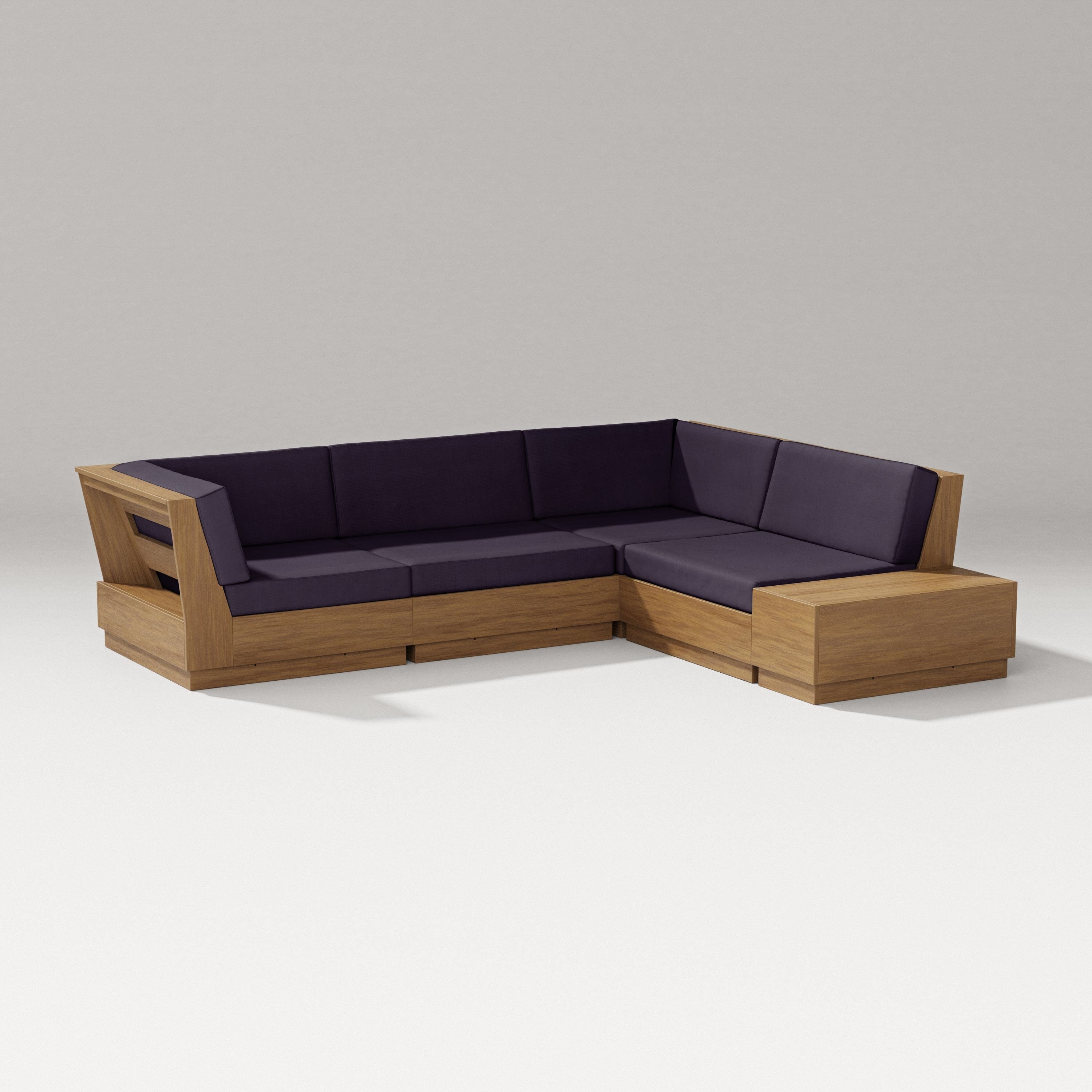 PW Designer Series Elevate Corner Sectional in Natural / Navy Linen