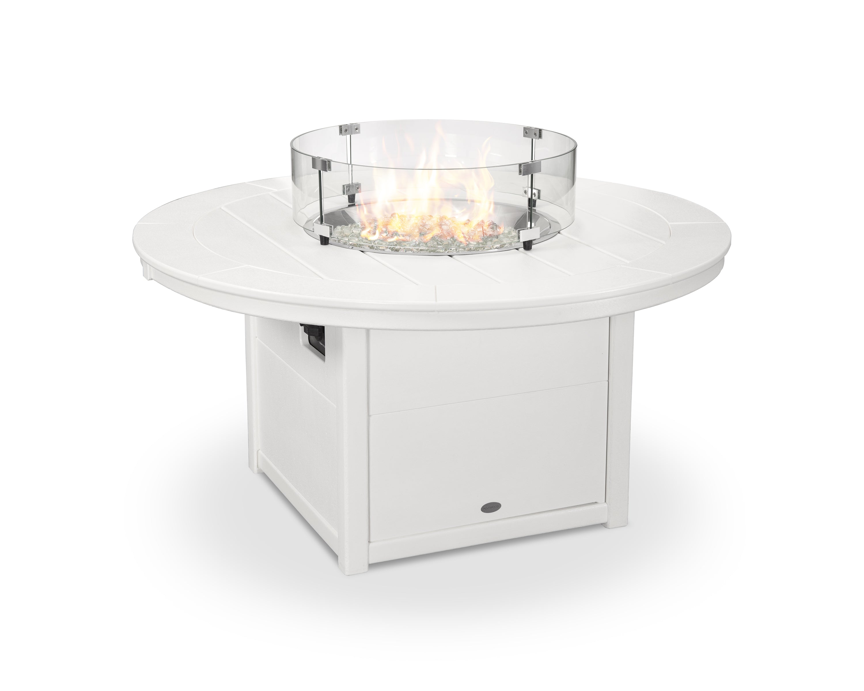 POLYWOOD® Round 48" Fire Pit Table in White