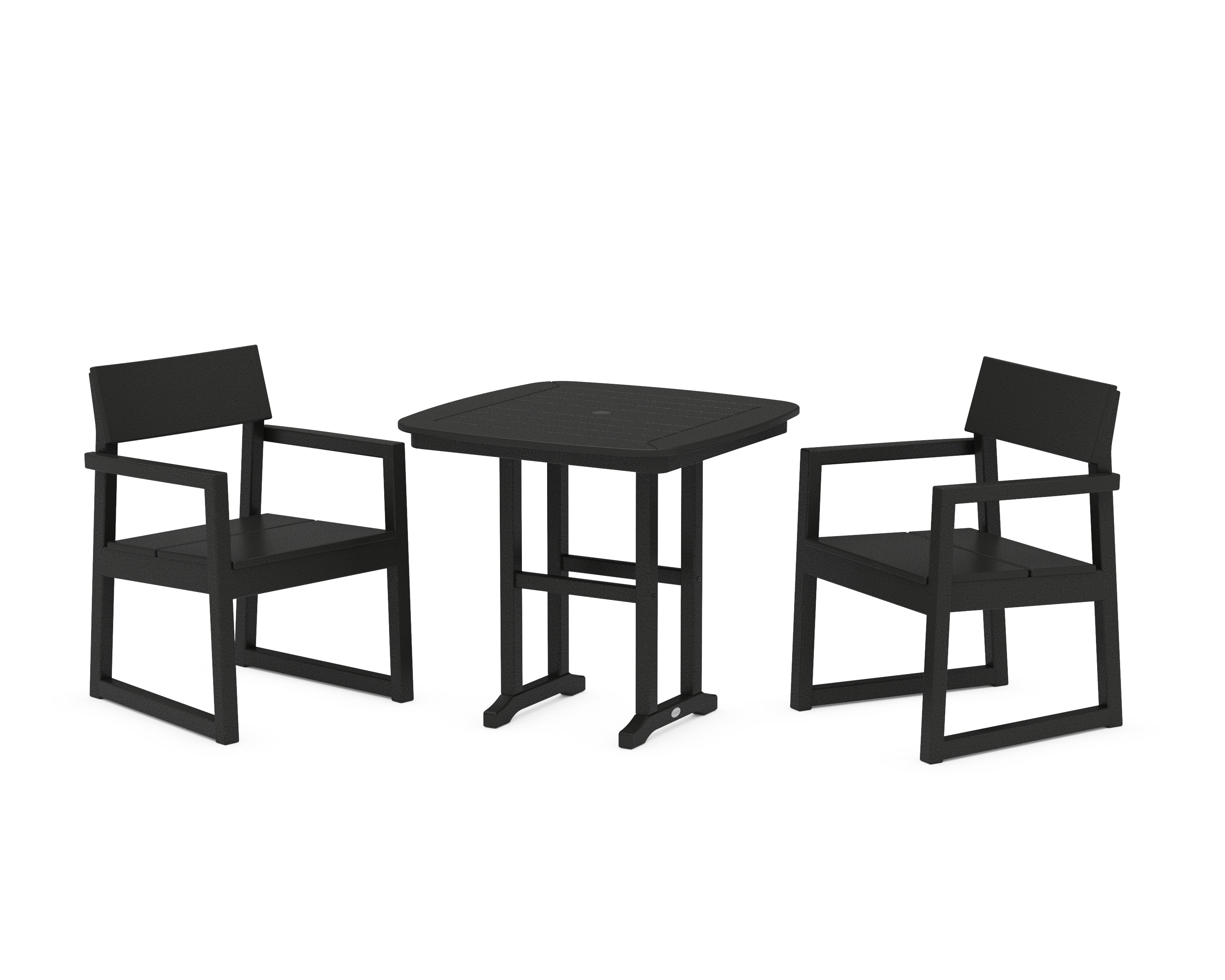 POLYWOOD EDGE 3-Piece Dining Set in Black