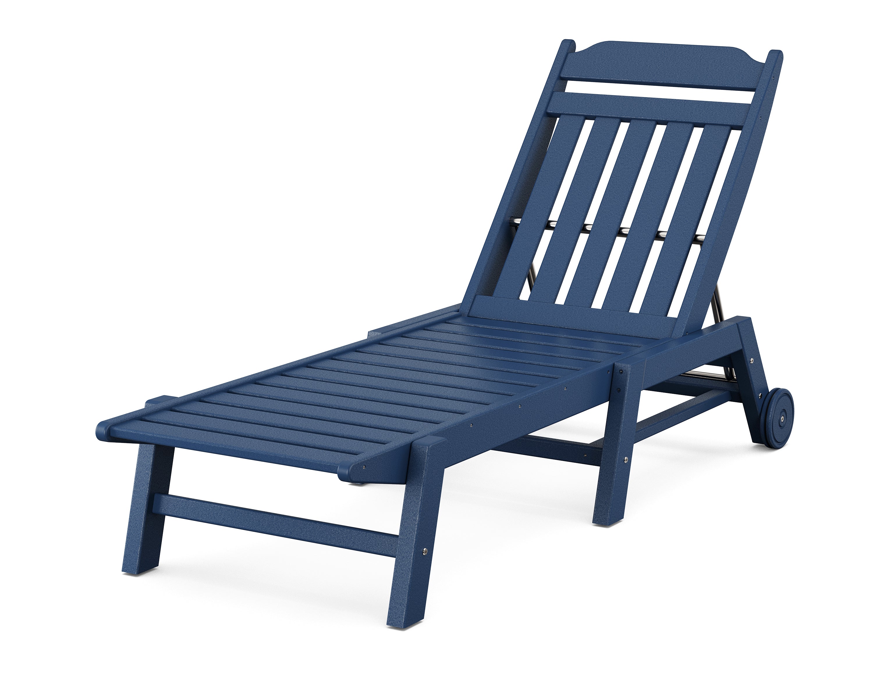 POLYWOOD Country Living Chaise with Wheels in Navy