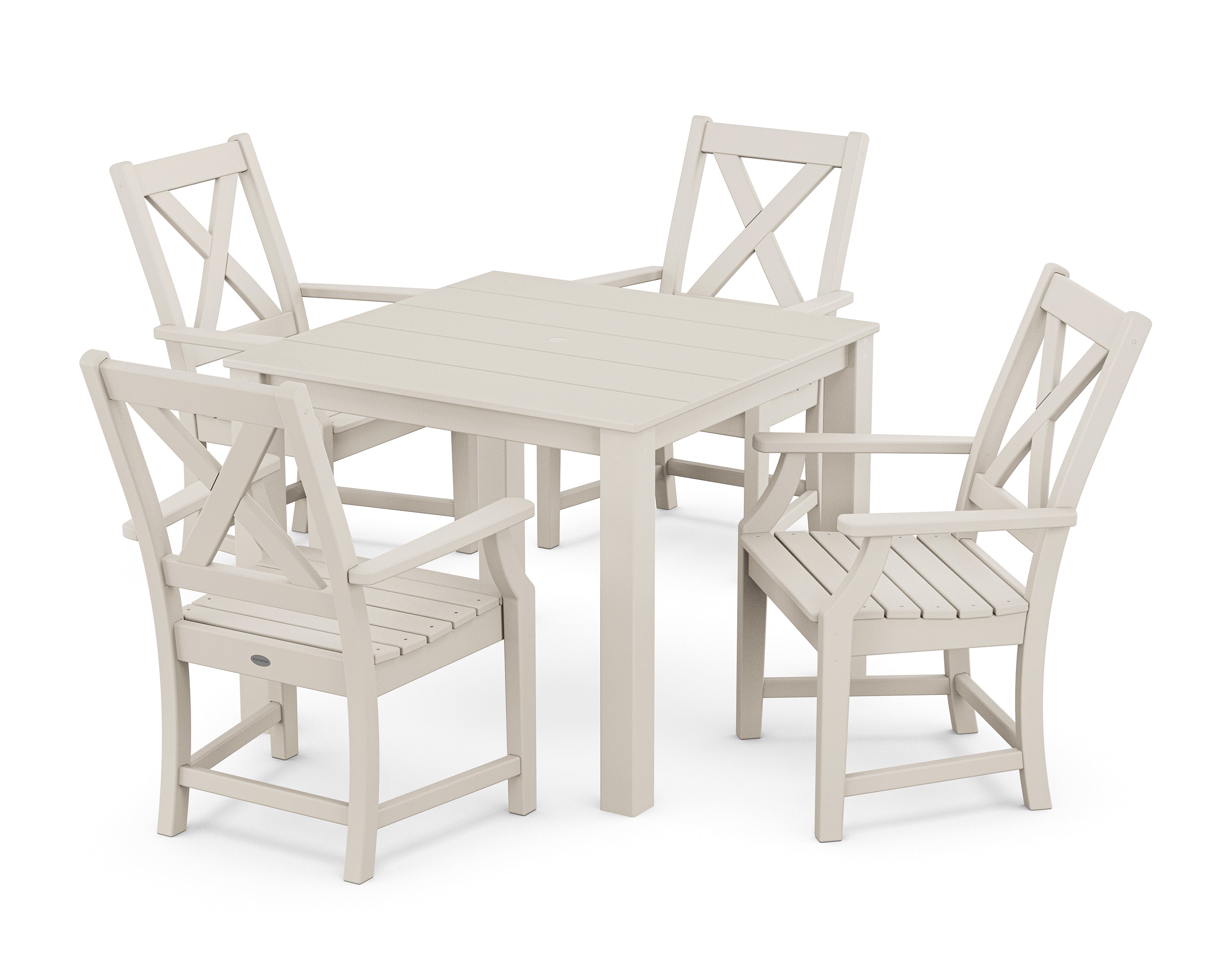 POLYWOOD® Braxton 5-Piece Parsons Dining Set in Sand