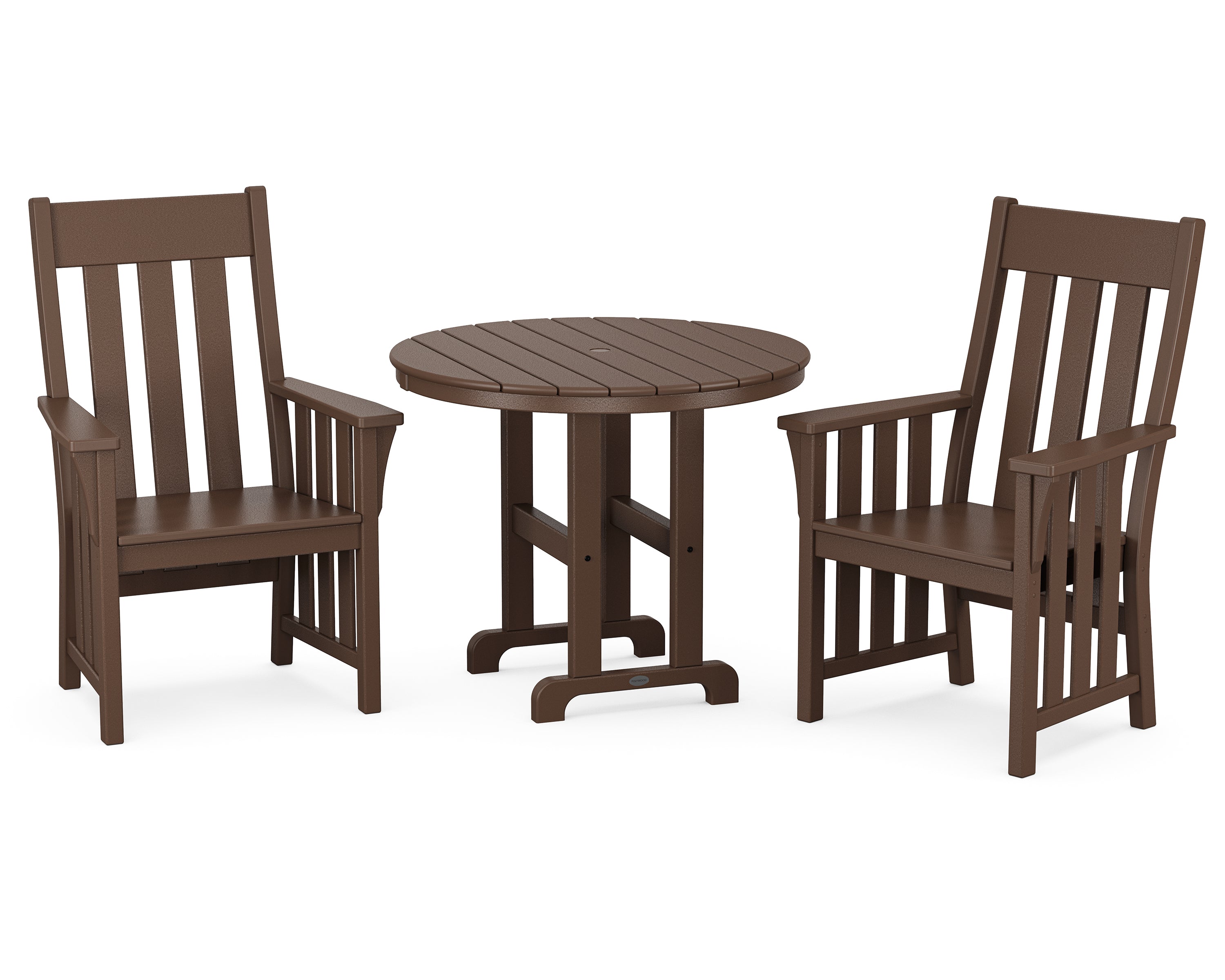 Martha Stewart by POLYWOOD® Acadia 3-Piece Farmhouse Dining Set in Mahogany