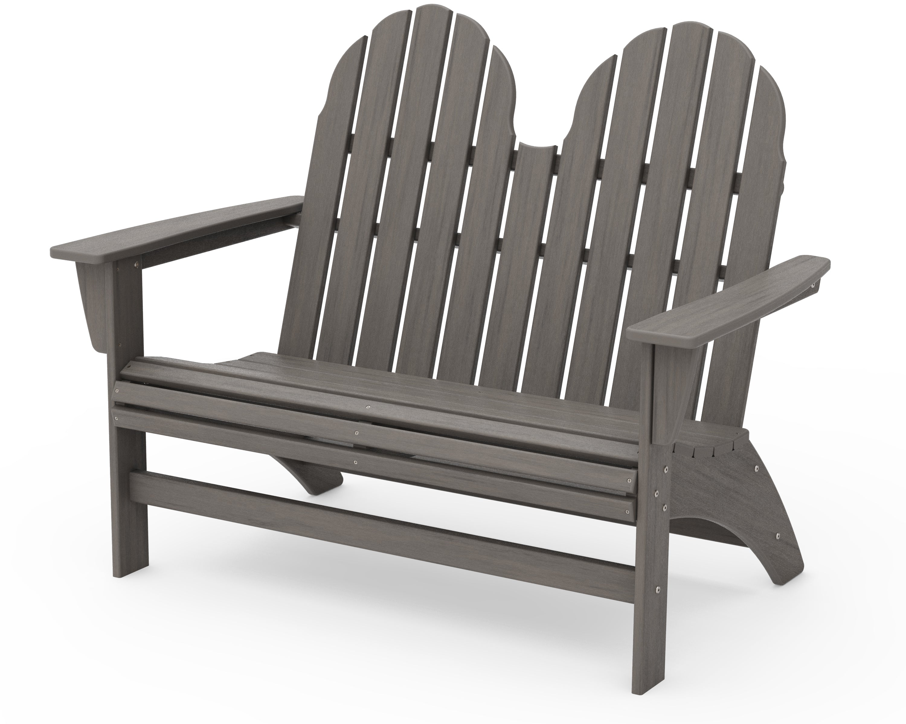 POLYWOOD Vineyard 48" Adirondack Bench in Driftwood