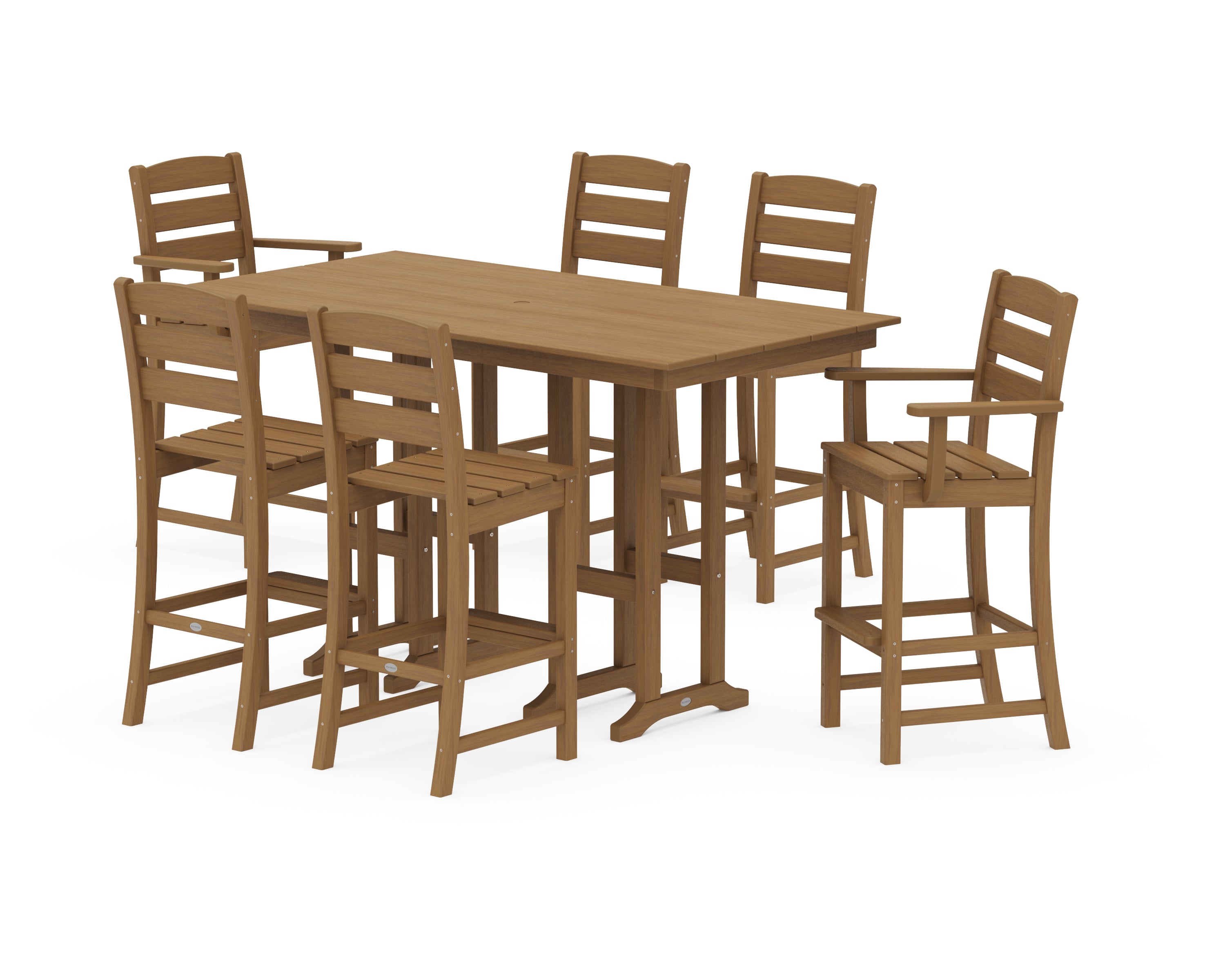 POLYWOOD Lakeside 7-Piece Bar Set in Natural