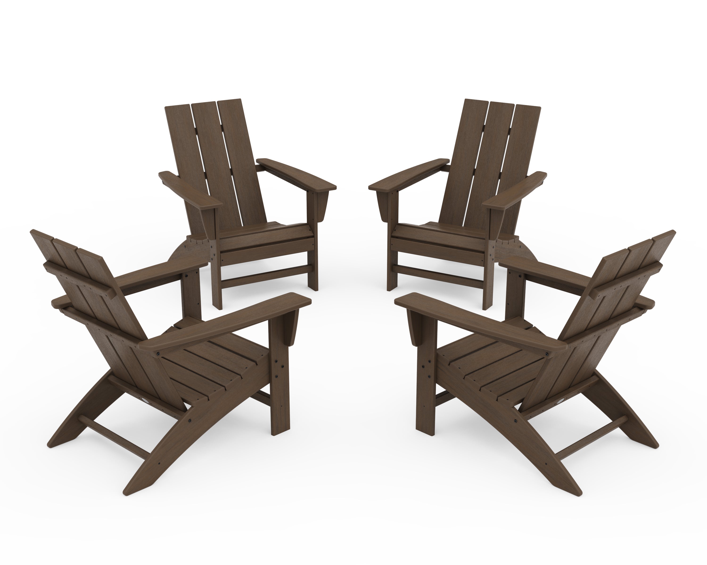POLYWOOD 4-Piece Modern Adirondack Chair Conversation Set in Kona