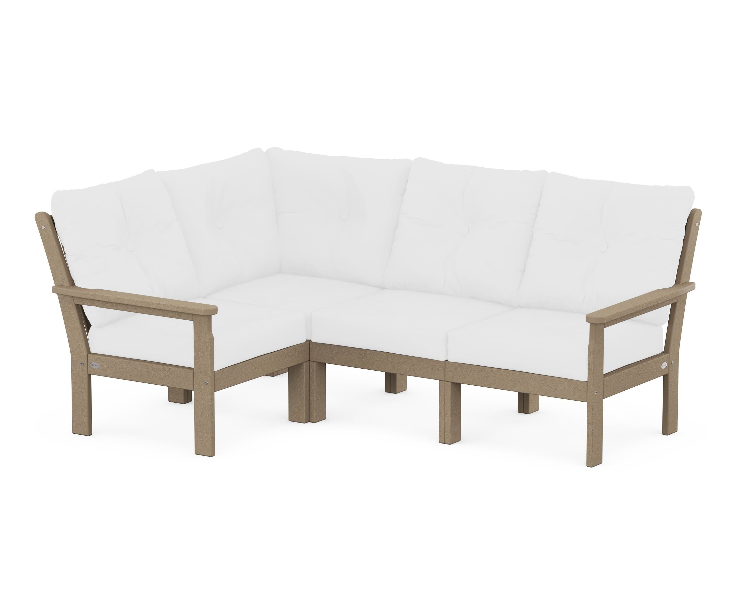 POLYWOOD Vineyard 4-Piece Sectional in Vintage Sahara / Natural