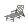 Country Living Wovendale Chaise with Arms and Wheels in Slate Grey