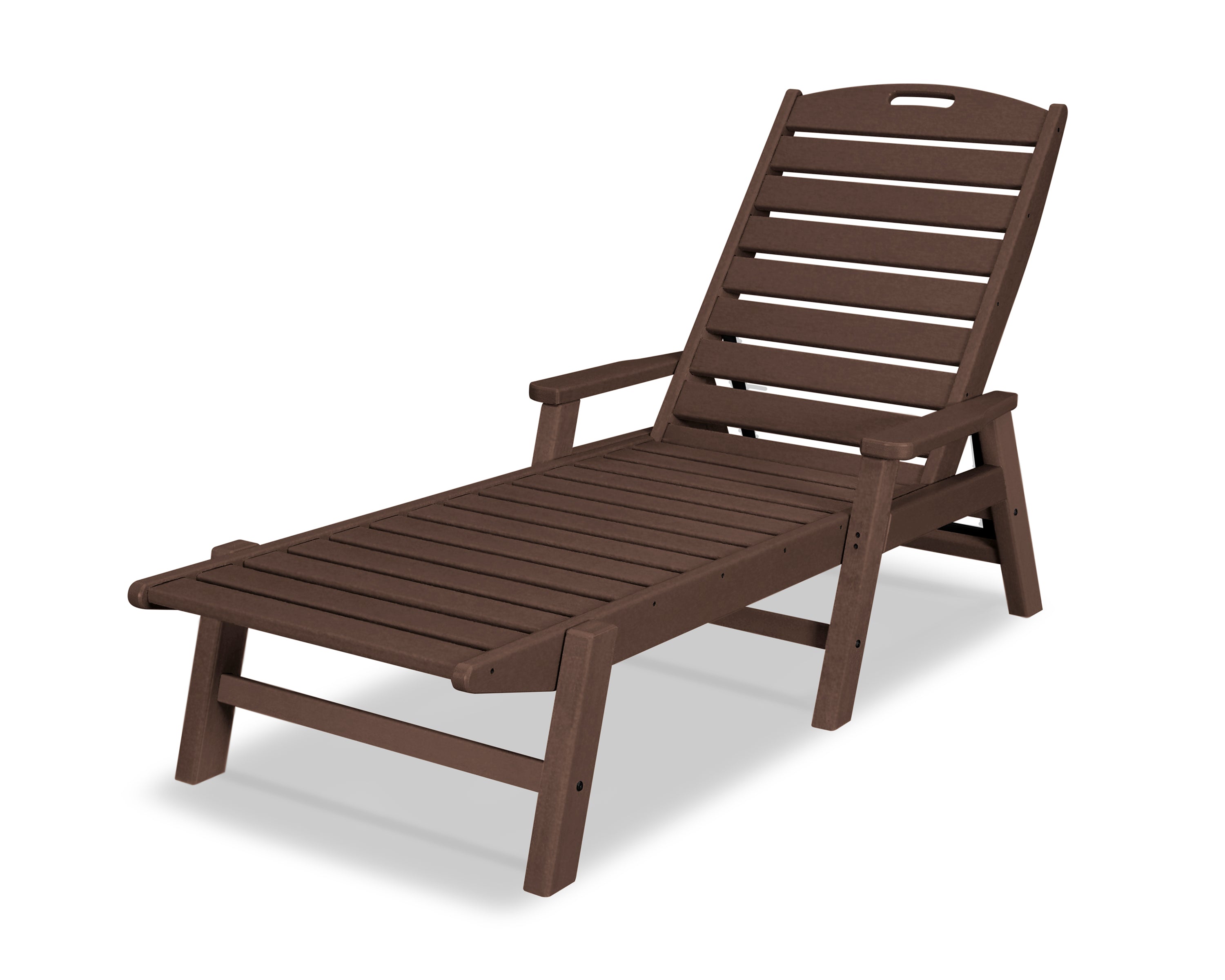 POLYWOOD® Nautical Chaise with Arms in Mahogany