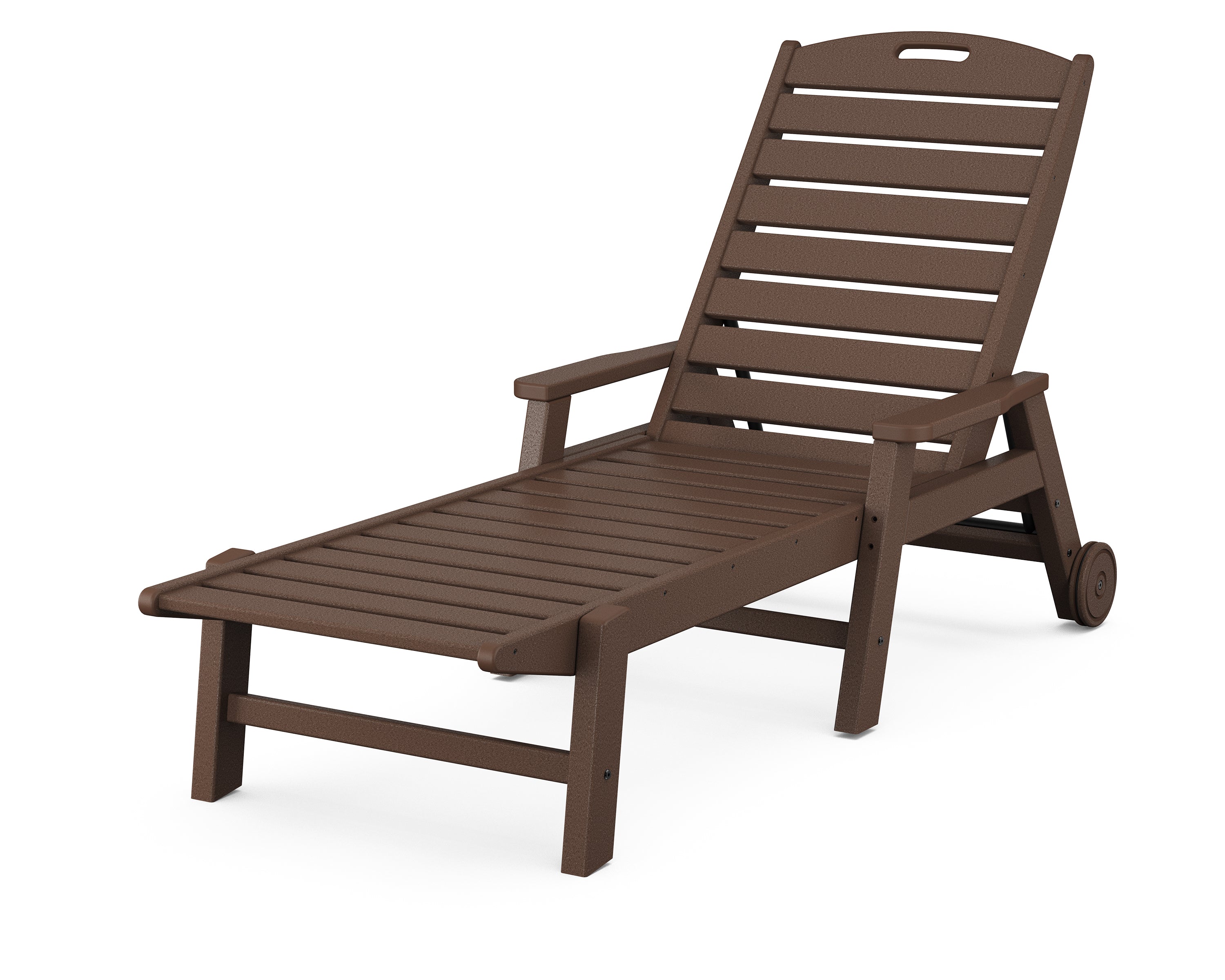 POLYWOOD® Nautical Chaise with Arms & Wheels in Mahogany