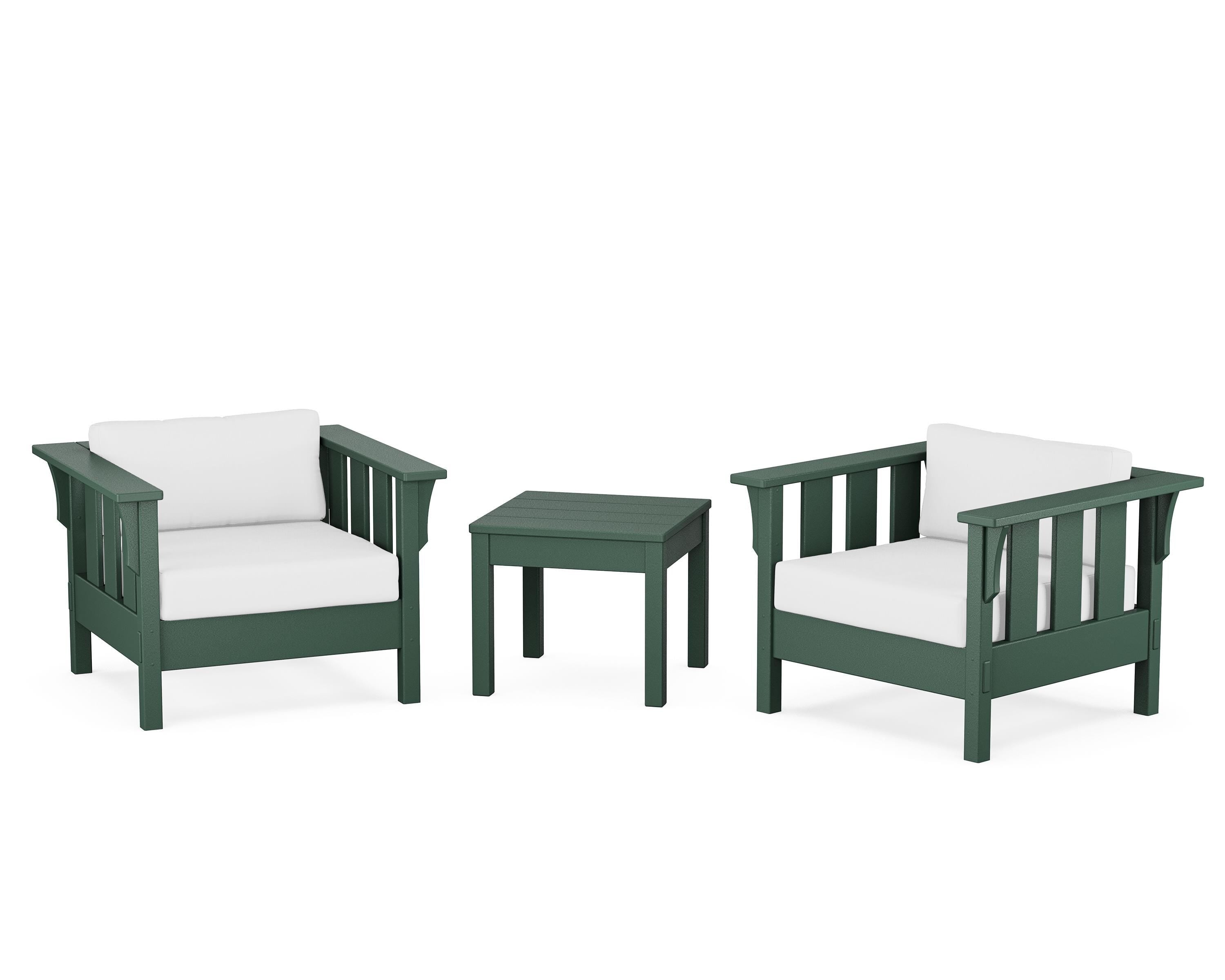 Martha Stewart by POLYWOOD Acadia 3-Piece Deep Seating Set in Green / Natural