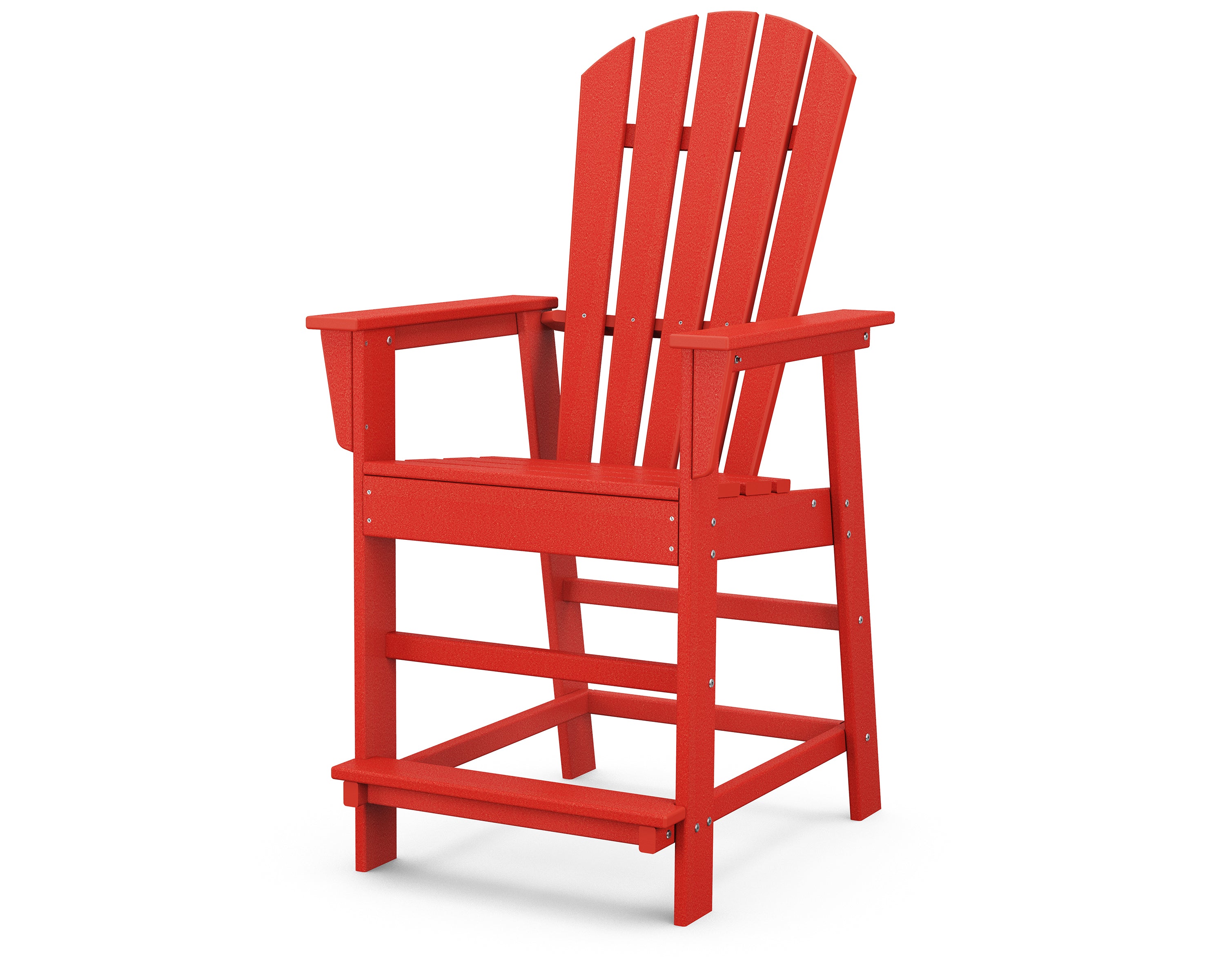 POLYWOOD South Beach Counter Chair in Sunset Red