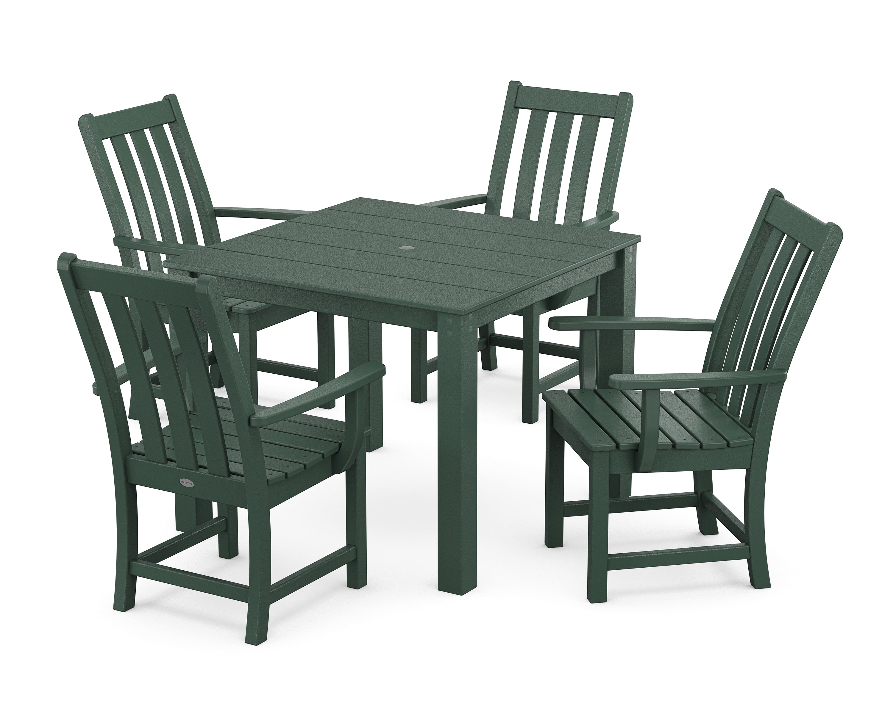 POLYWOOD® Vineyard 5-Piece Parsons Dining Set in Green