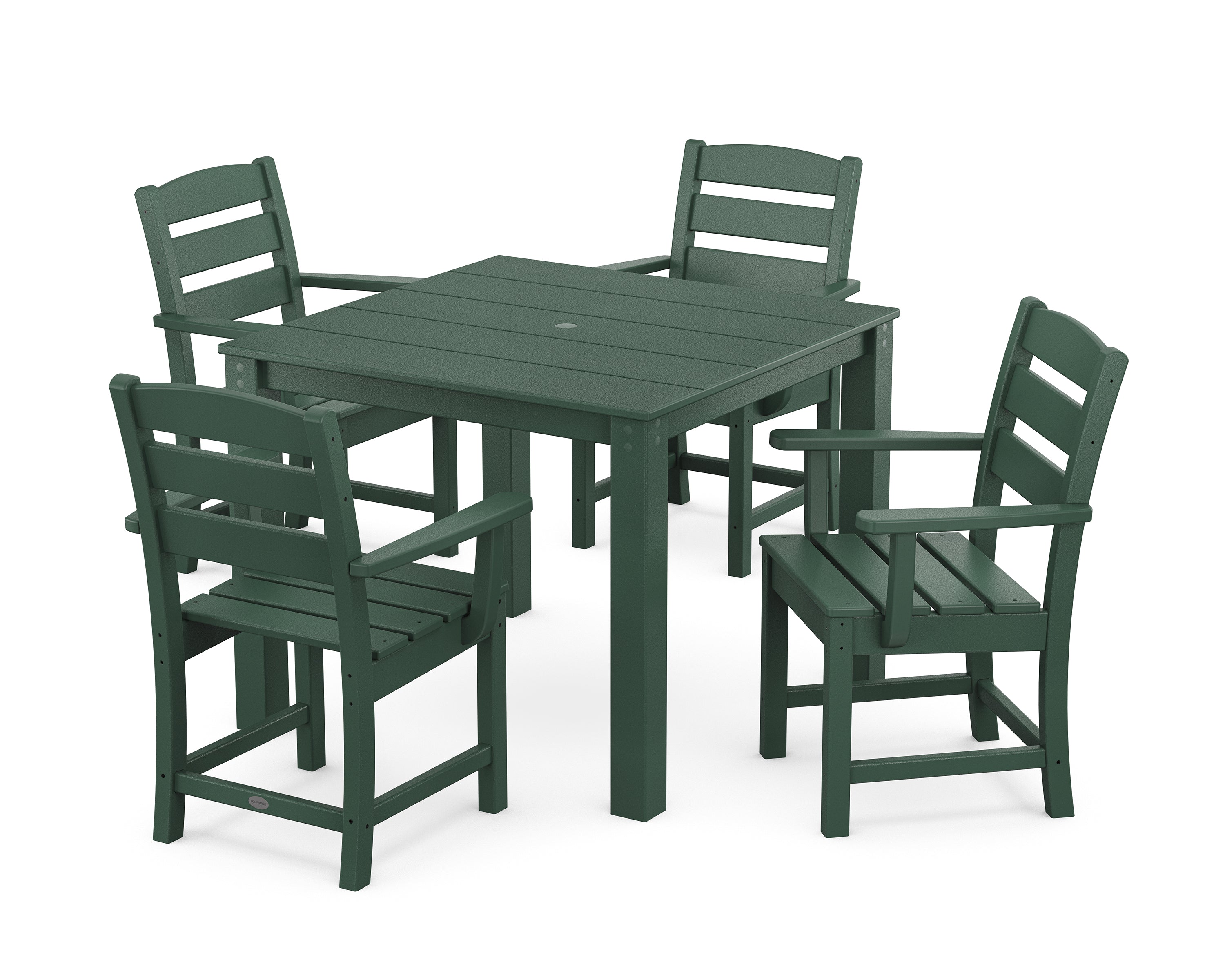 POLYWOOD® Lakeside 5-Piece Parsons Dining Set in Green