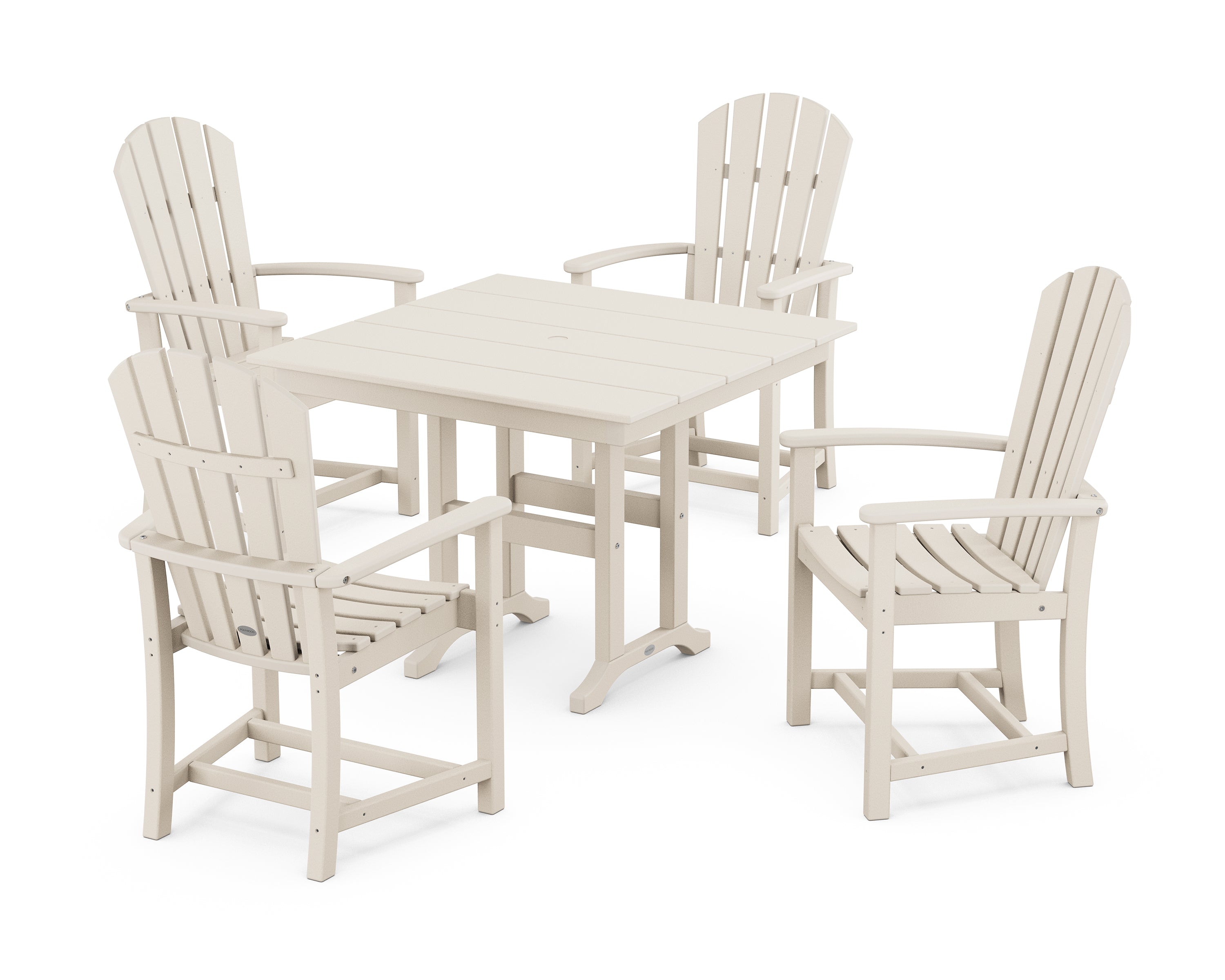 POLYWOOD® Palm Coast 5-Piece Farmhouse Dining Set in Sand