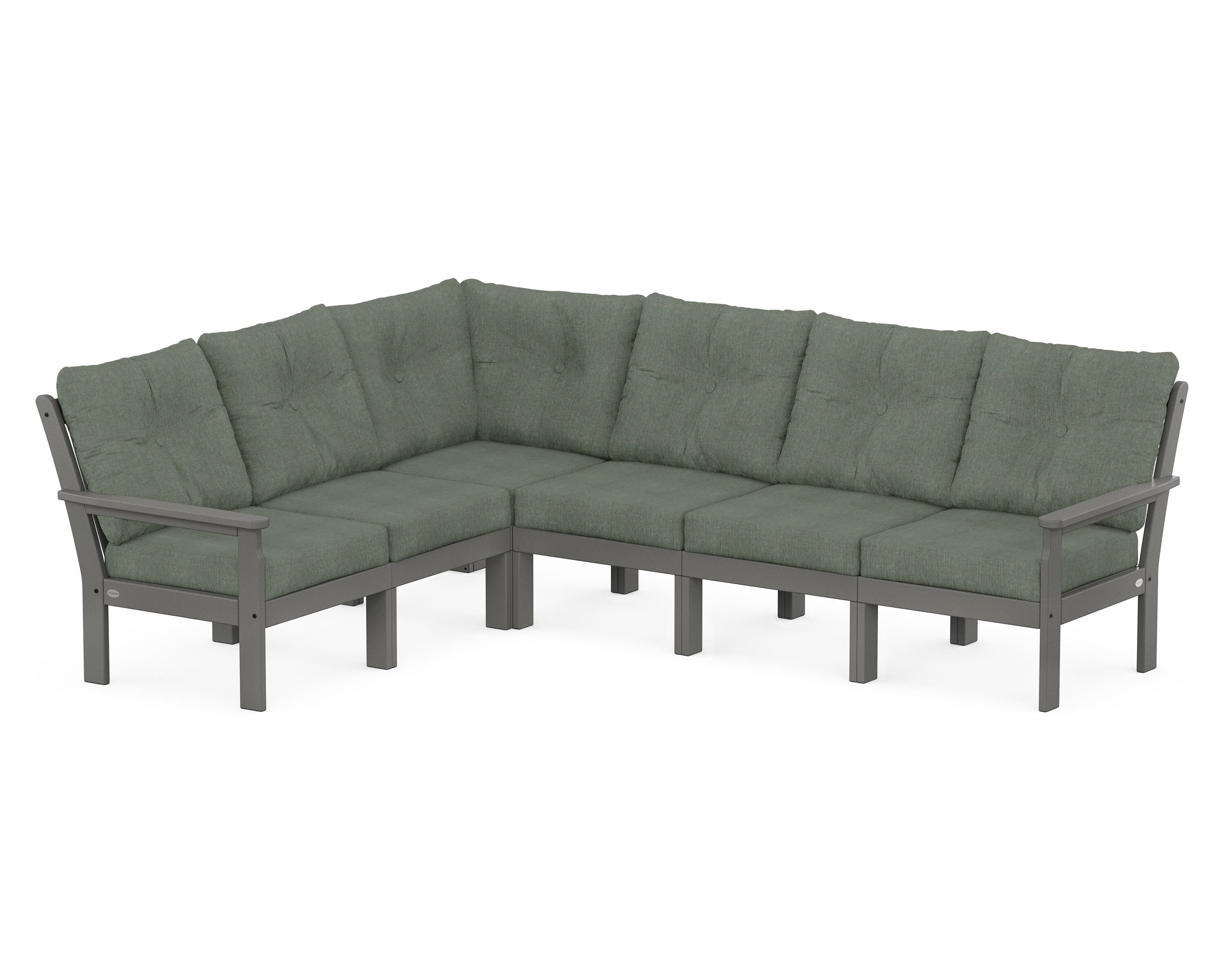 POLYWOOD Vineyard 6-Piece Sectional in Slate Grey / Cast Sage
