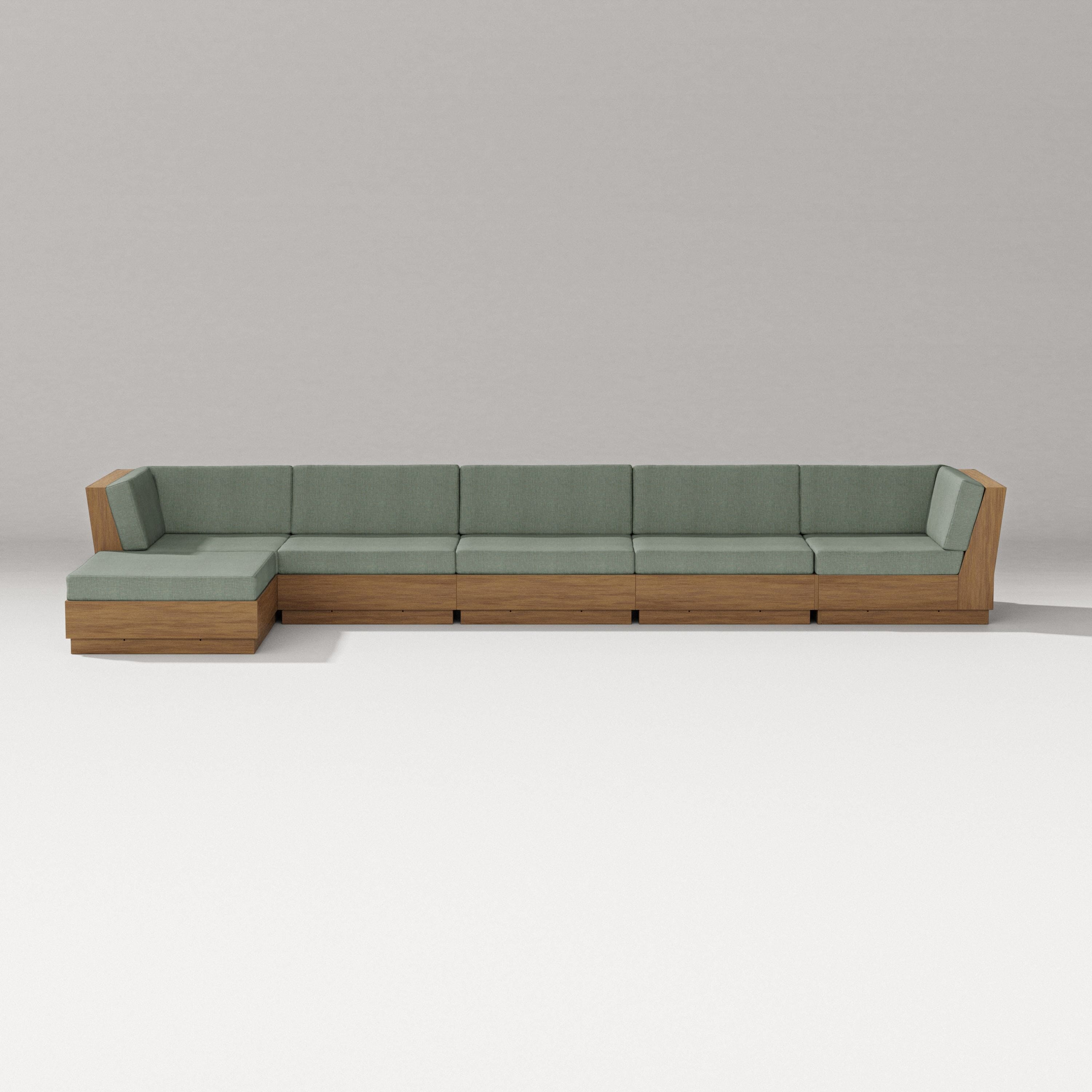 PW Designer Series Elevate 6-Piece Chaise Sectional in Natural / Cast Sage