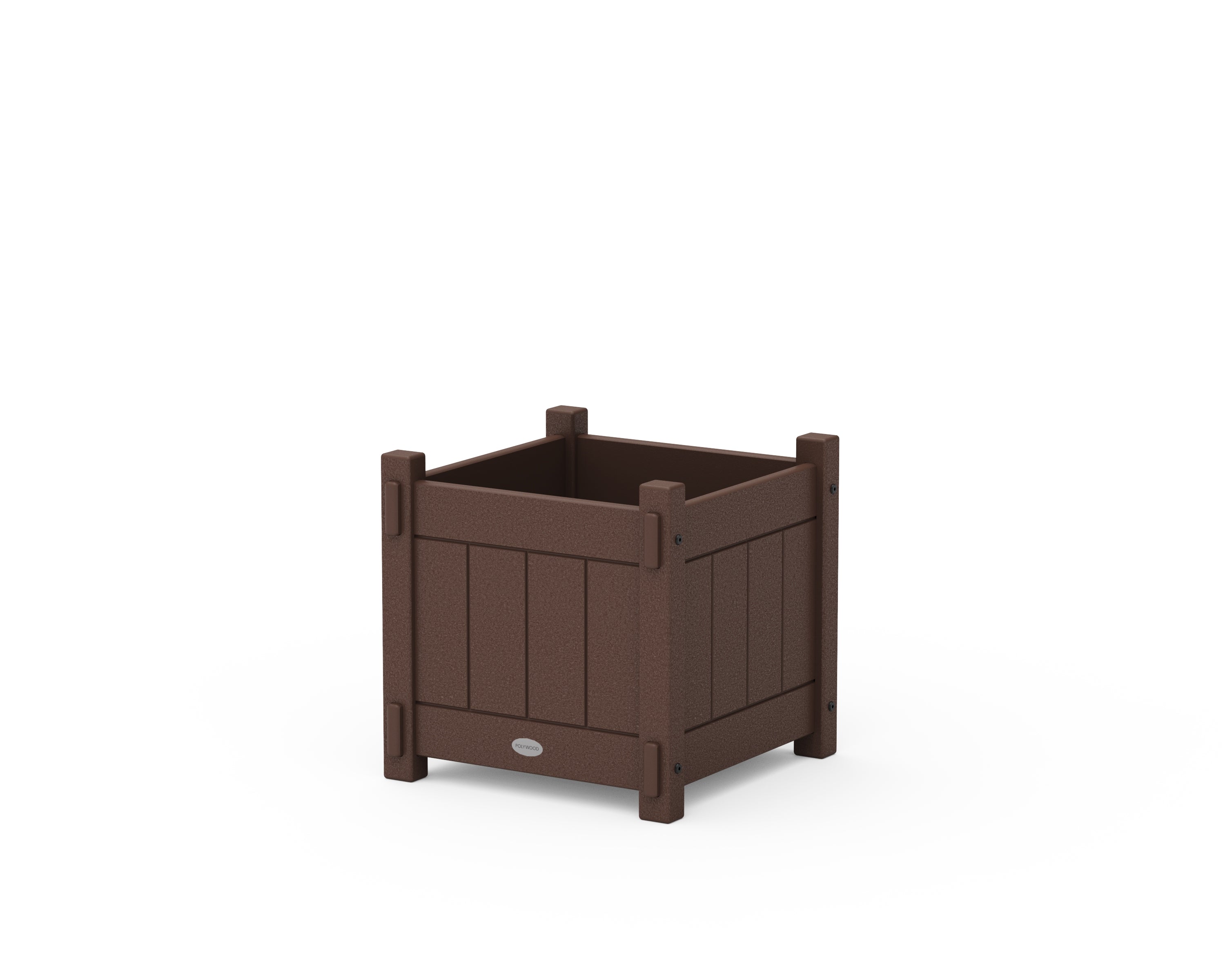POLYWOOD Vineyard Square Planter Box in Mahogany