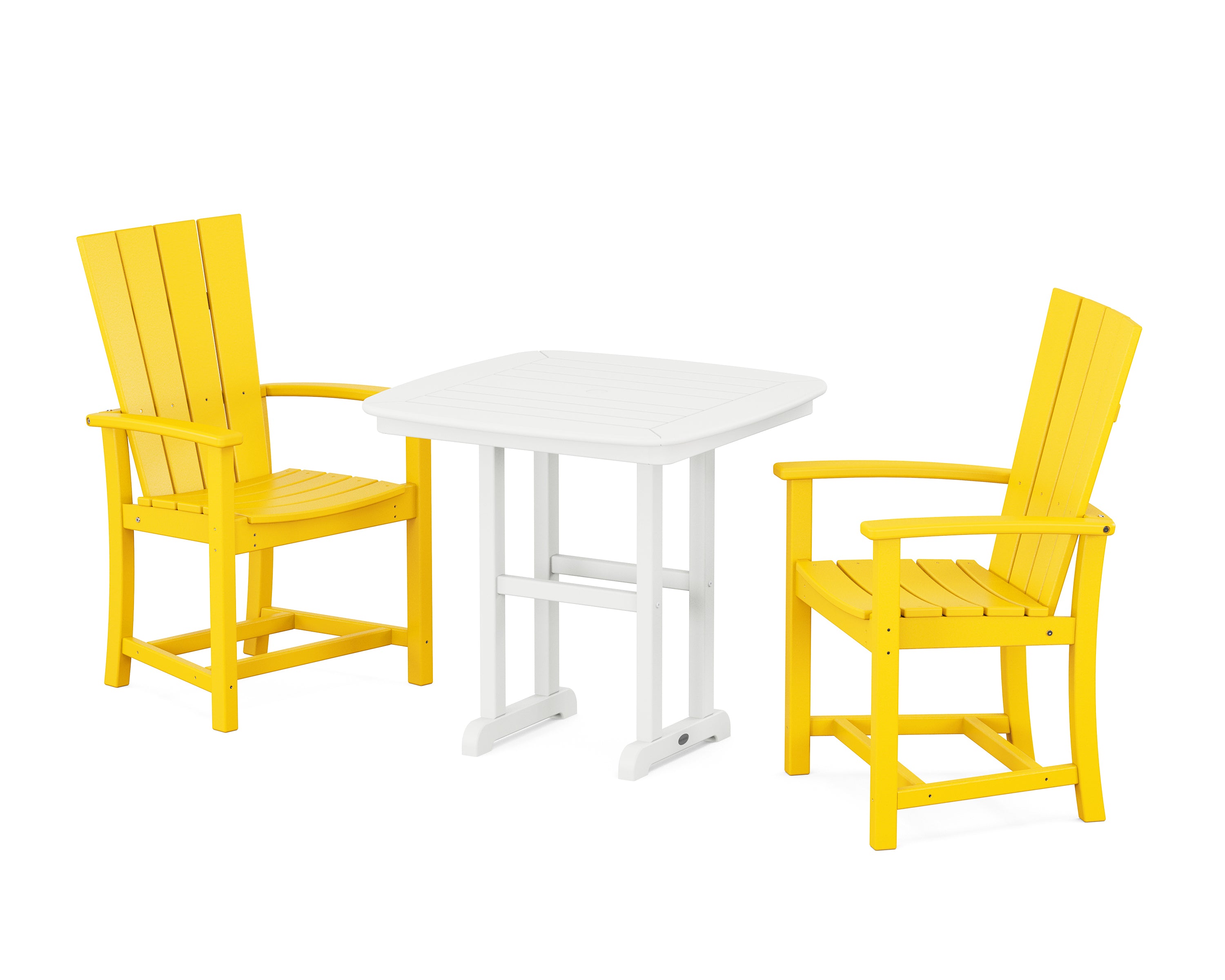 POLYWOOD® Quattro 3-Piece Dining Set in Lemon / White