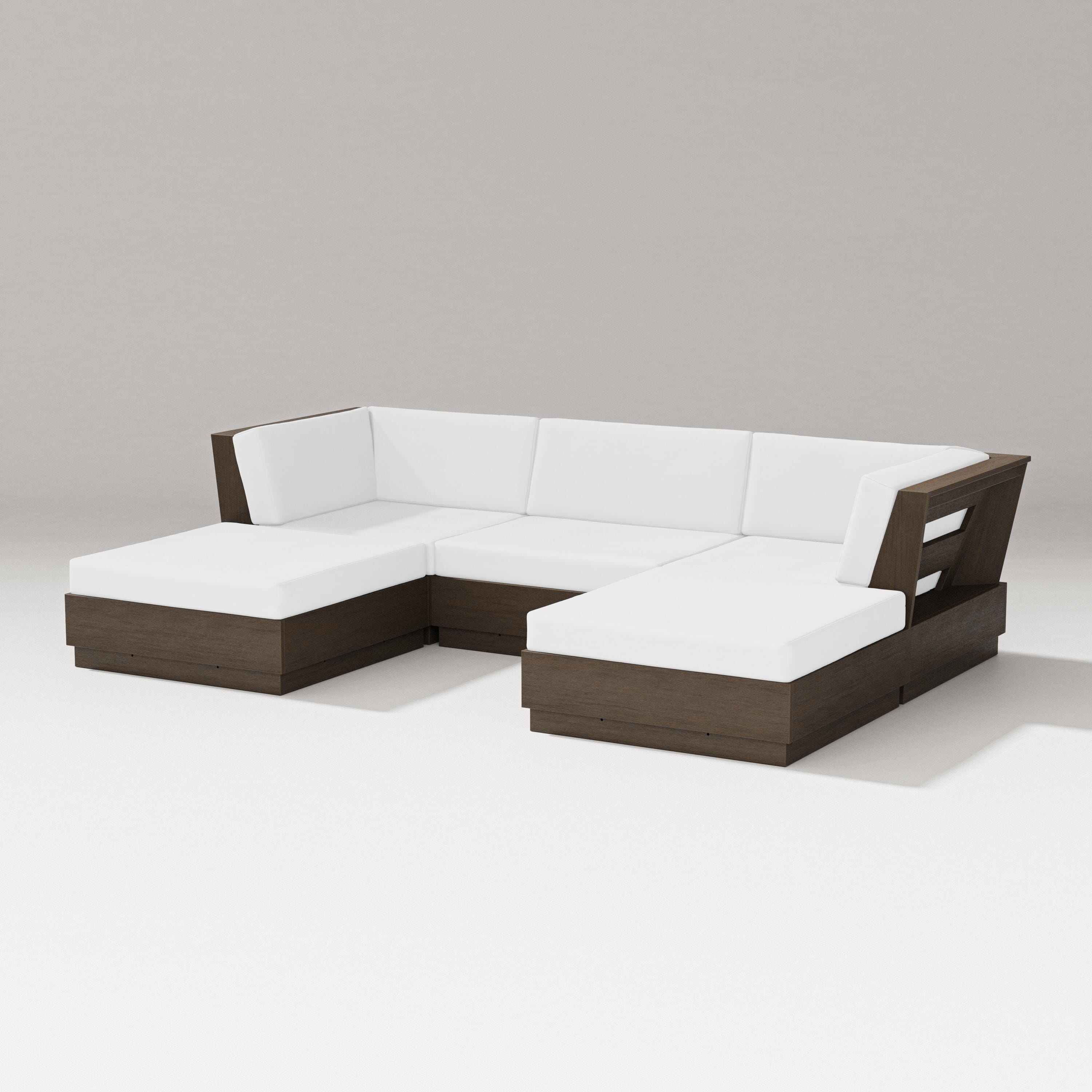 PW Designer Series Elevate Double Chaise Sectional in Kona / Natural