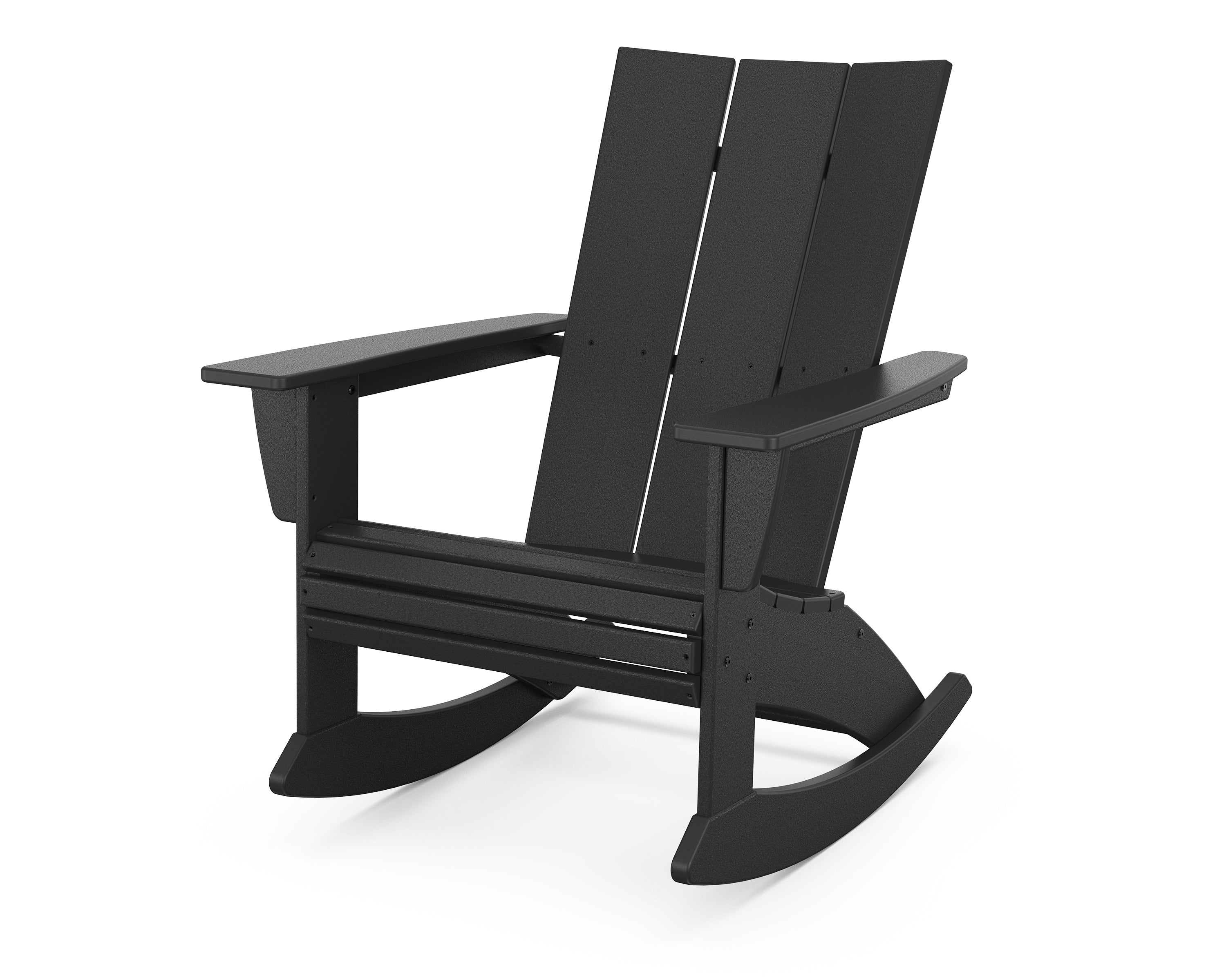 POLYWOOD® Modern Curveback Adirondack Rocking Chair in Black