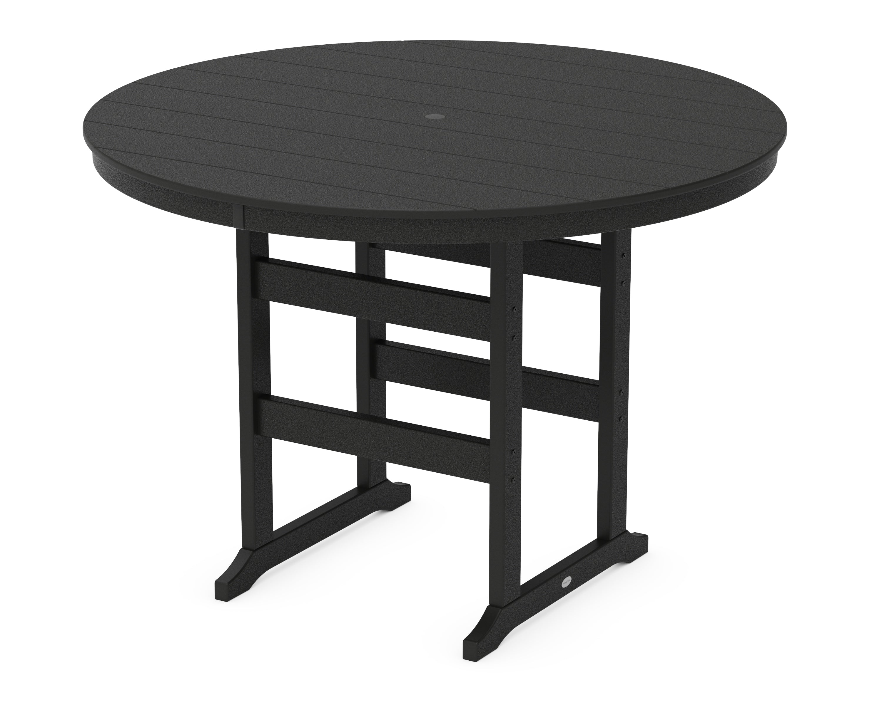 POLYWOOD 60” Round Farmhouse Bar Table in Black