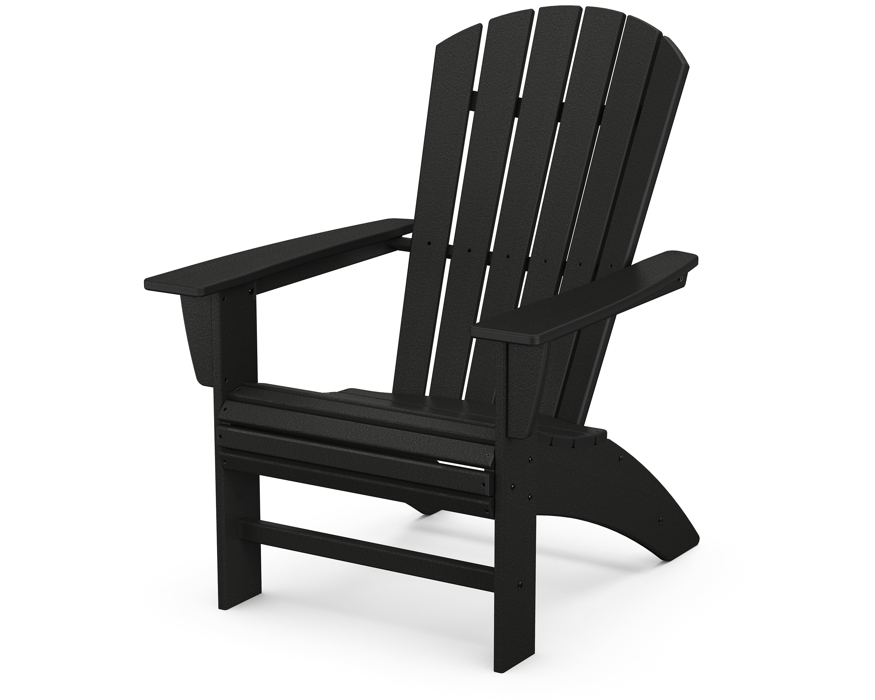 POLYWOOD Nautical Curveback Adirondack Chair in Black