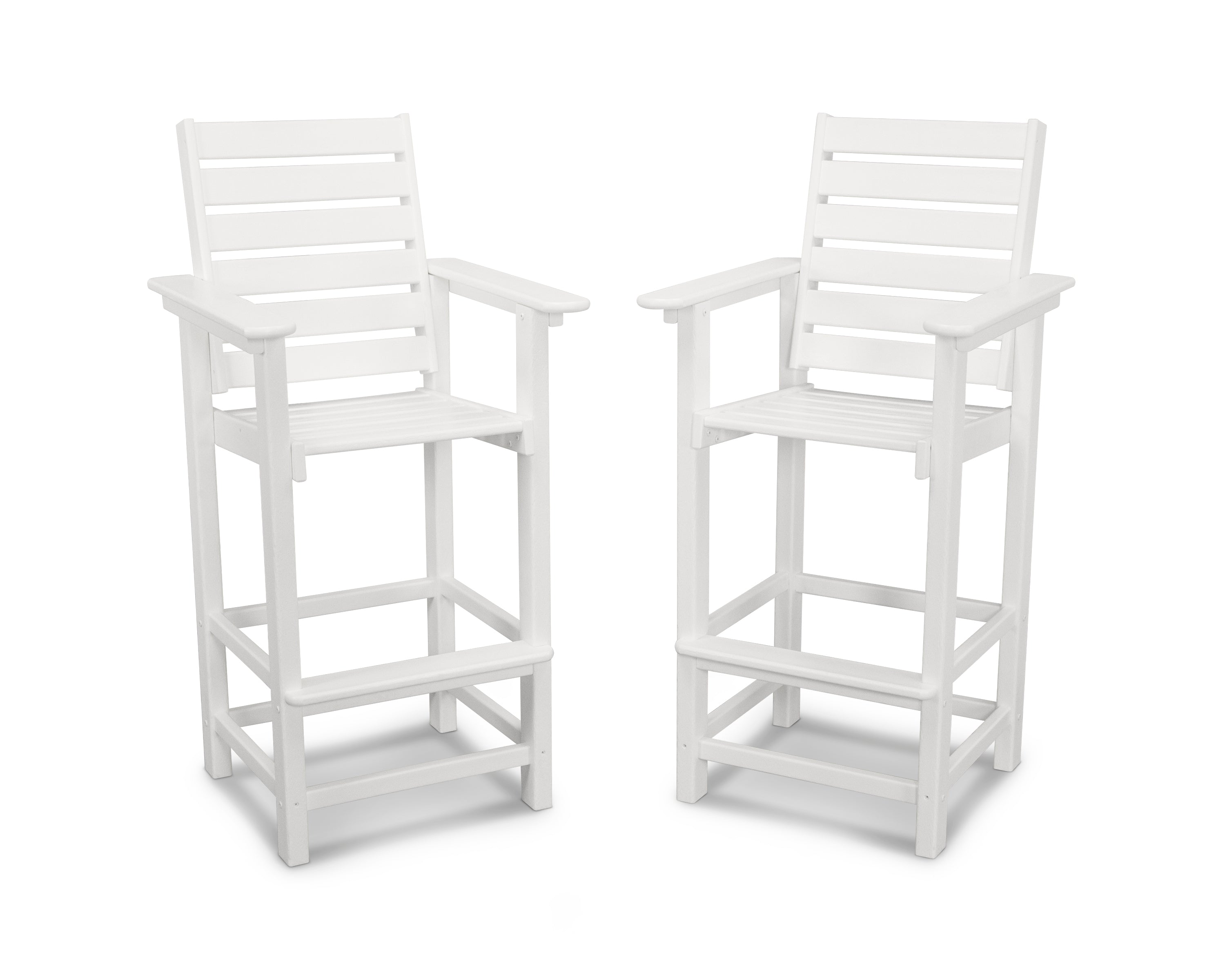 POLYWOOD® Captain Bar Chair Duo in White