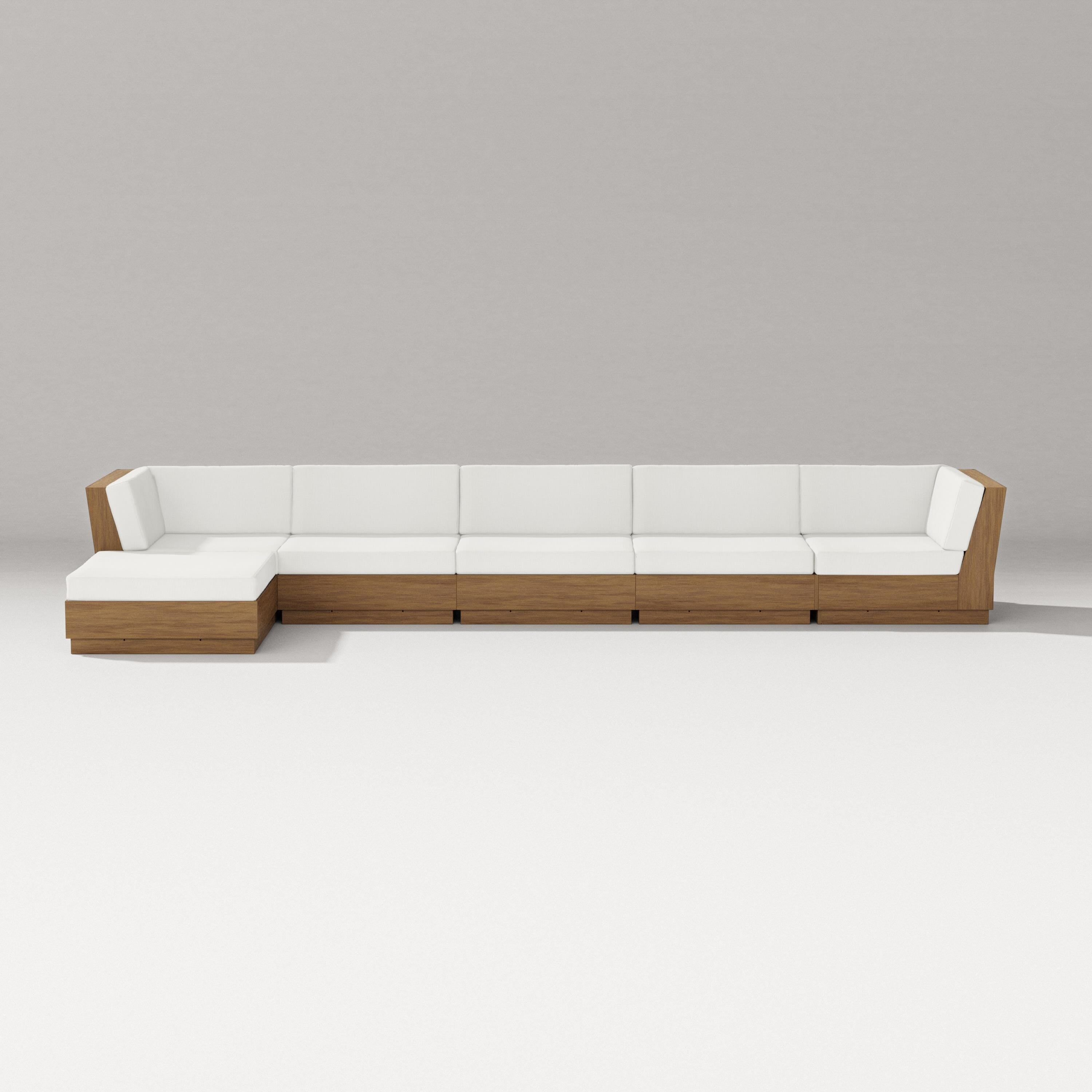 PW Designer Series Elevate 6-Piece Chaise Sectional in Natural / Natural Linen