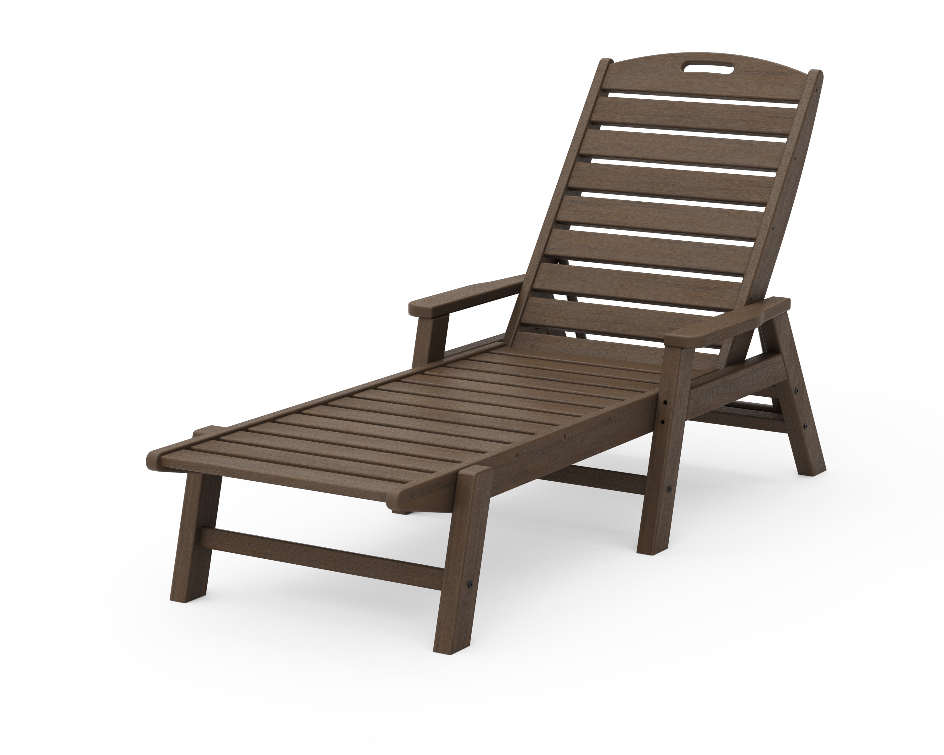 POLYWOOD Nautical Chaise with Arms in Kona