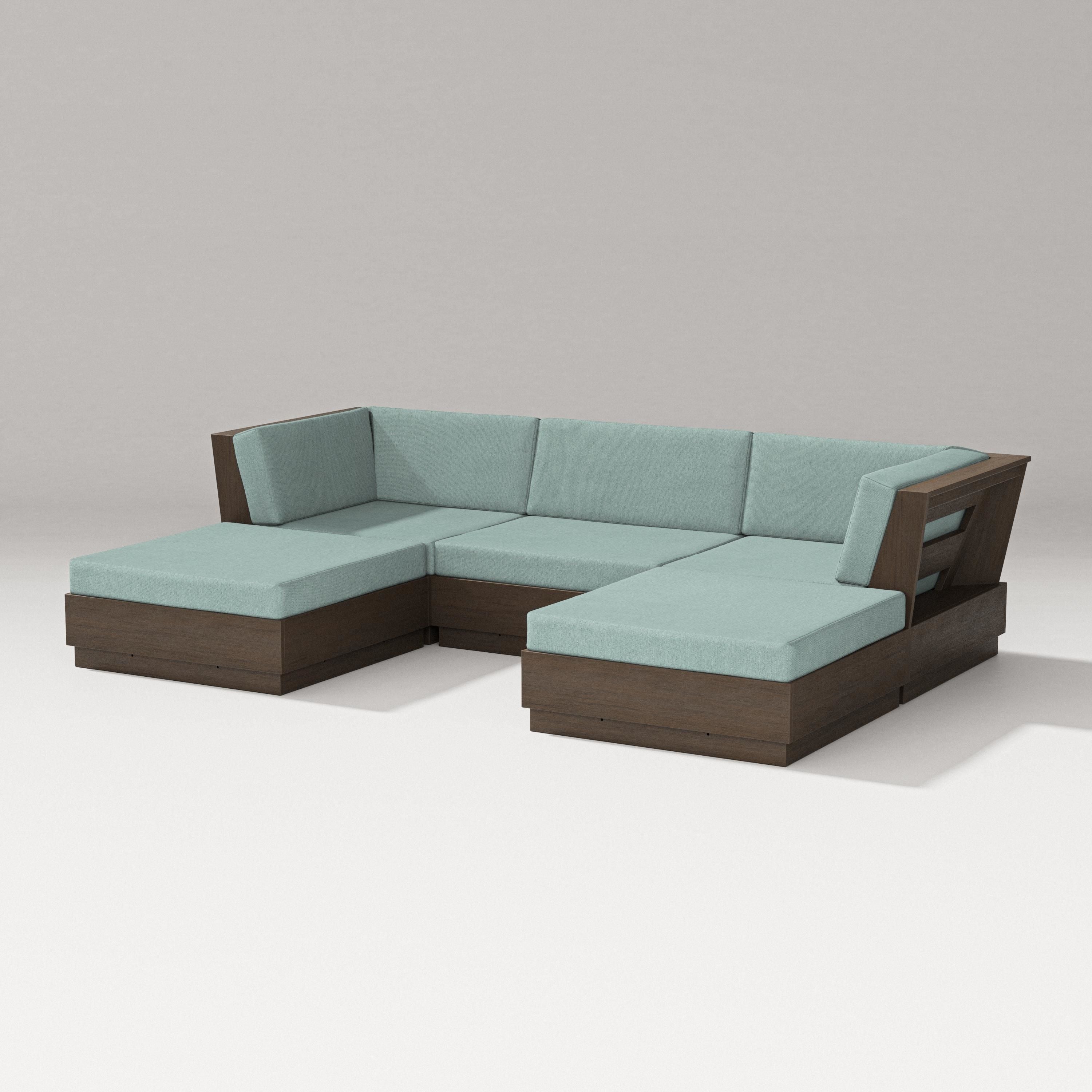 PW Designer Series Elevate Double Chaise Sectional in Kona / Glacier Spa