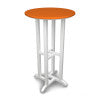 POLYWOOD Contempo 24" Round Bar Table in White / Tangerine