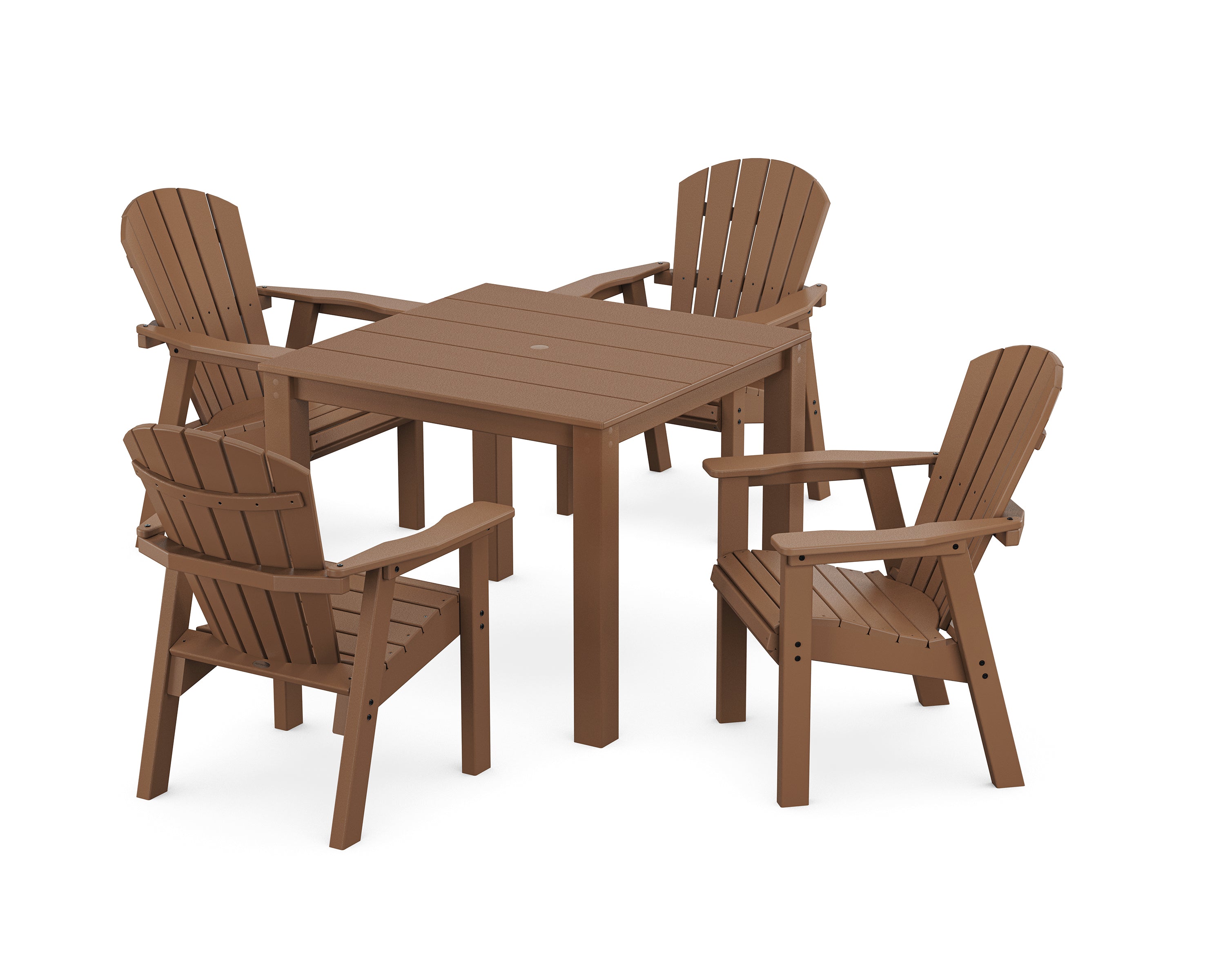 POLYWOOD® Seashell Coast 5-Piece Parsons Dining Set in Teak