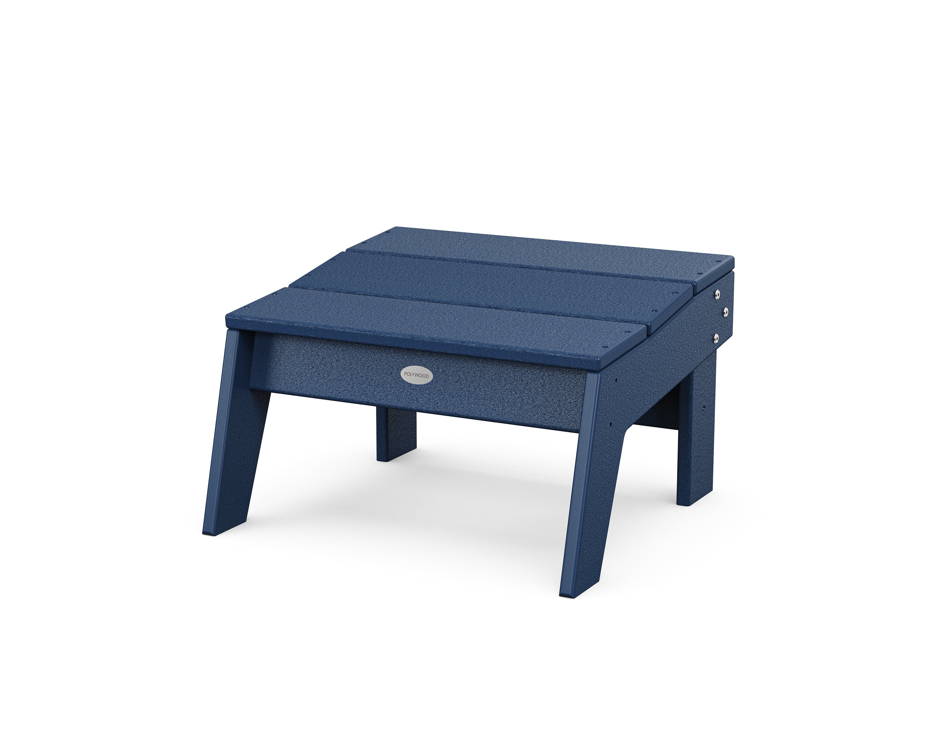 POLYWOOD Modern Studio Ottoman in Navy