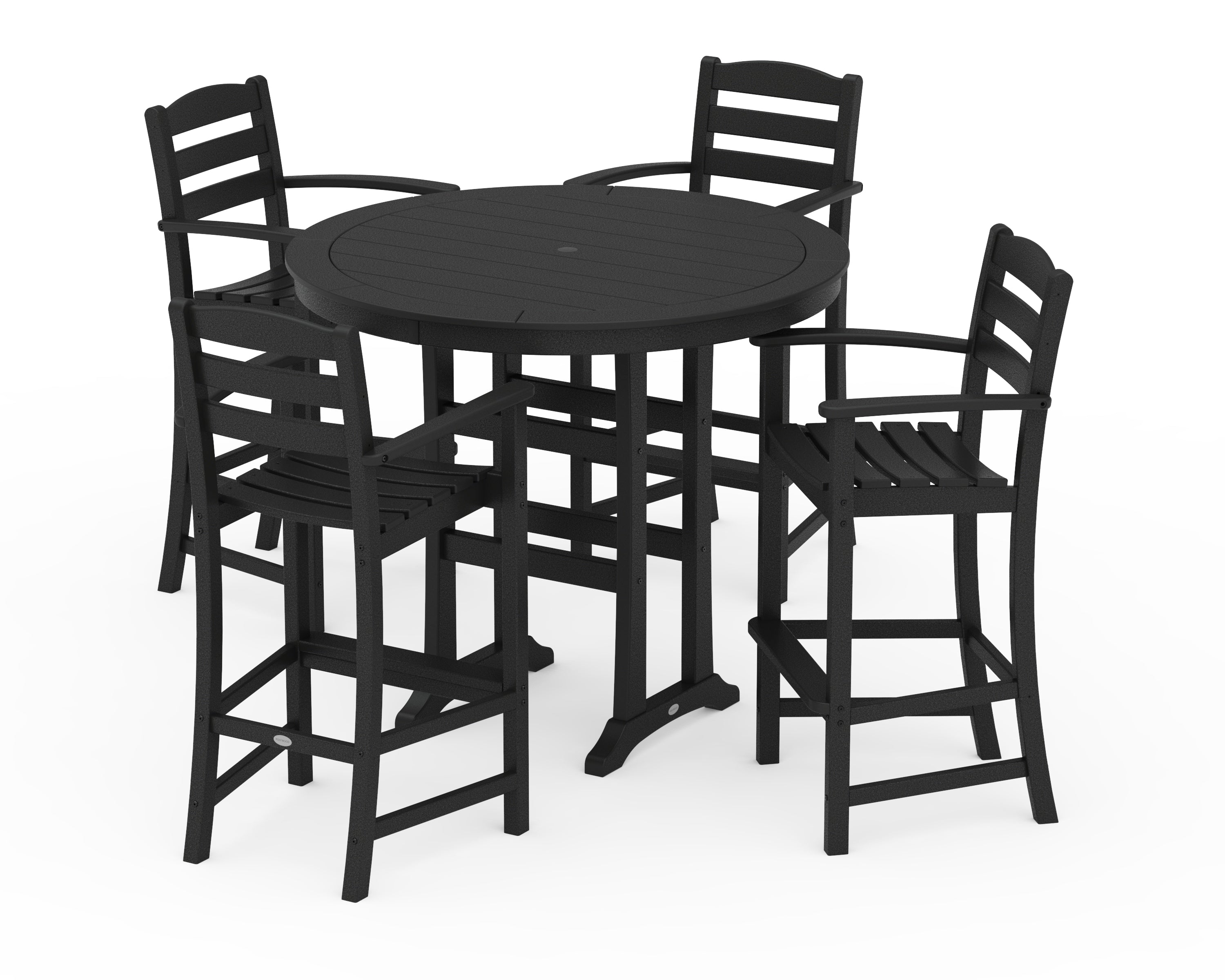 POLYWOOD La Casa Café 5-Piece Bar Dining Set in Black
