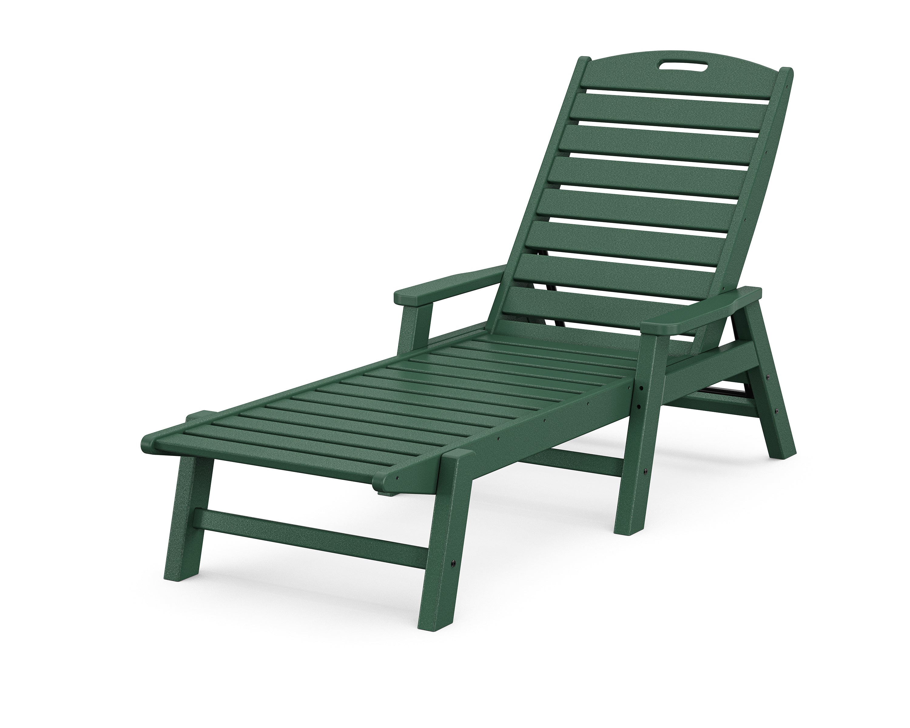 POLYWOOD Nautical Chaise with Arms in Green